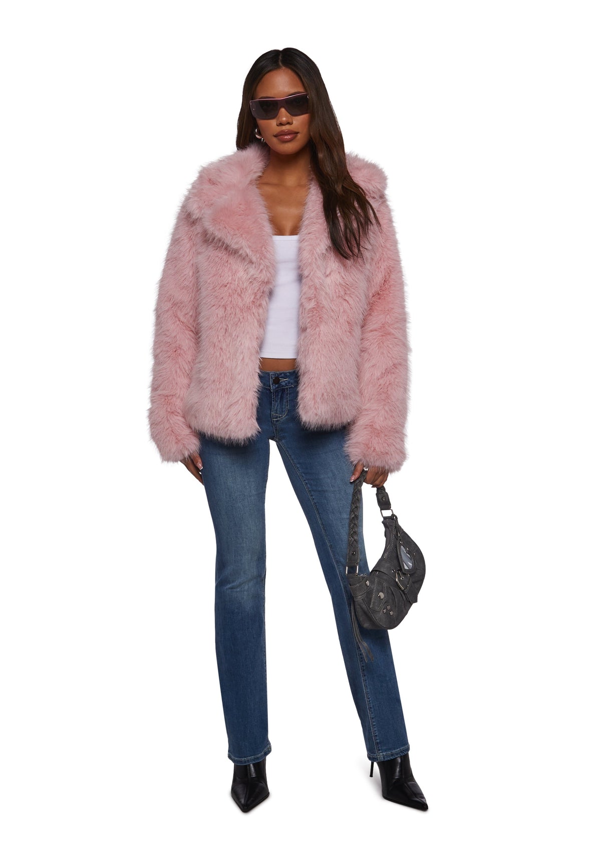 Melora Faux Fur Coat - Pink