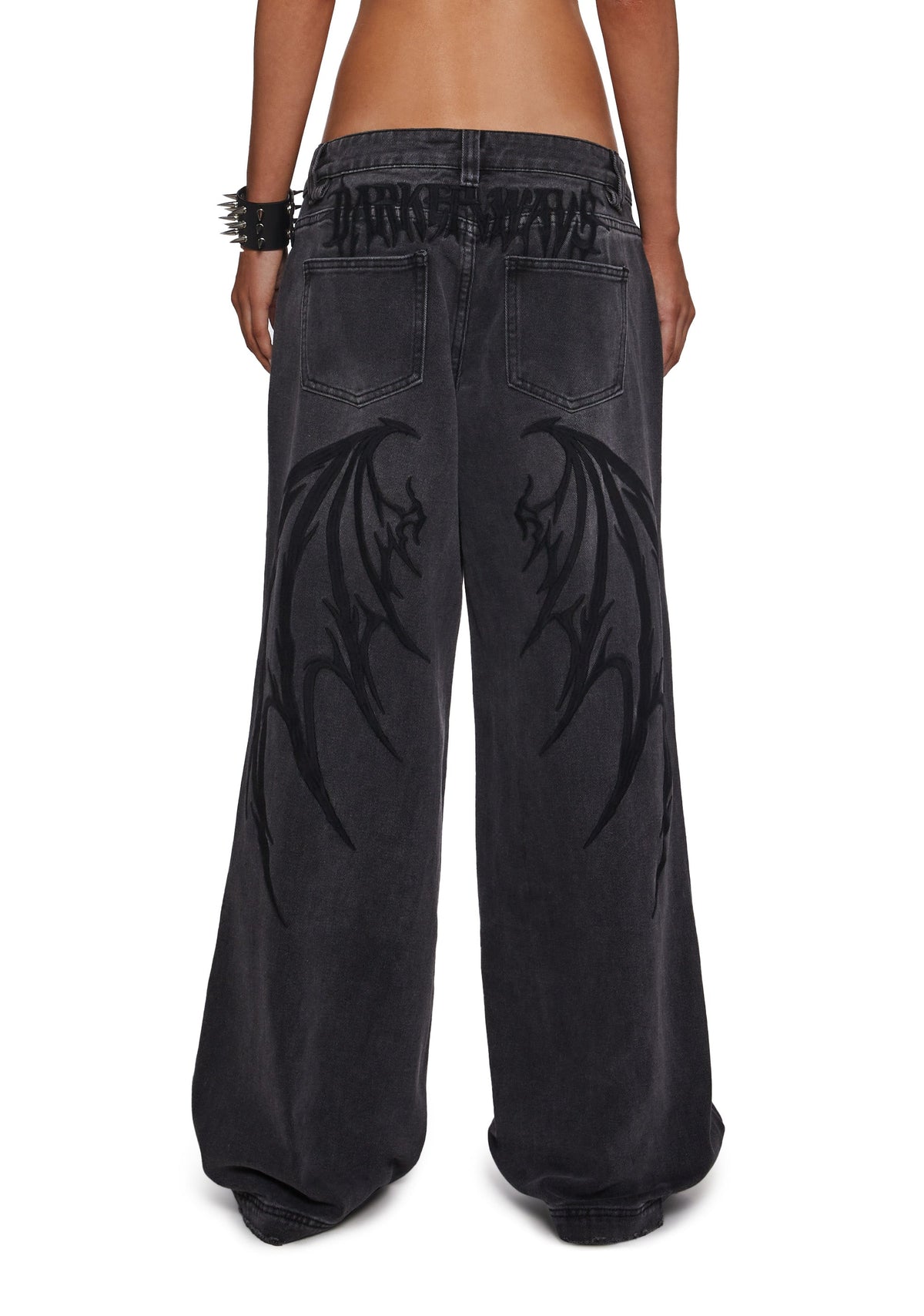 Outro Embroidered Wide Leg Jeans