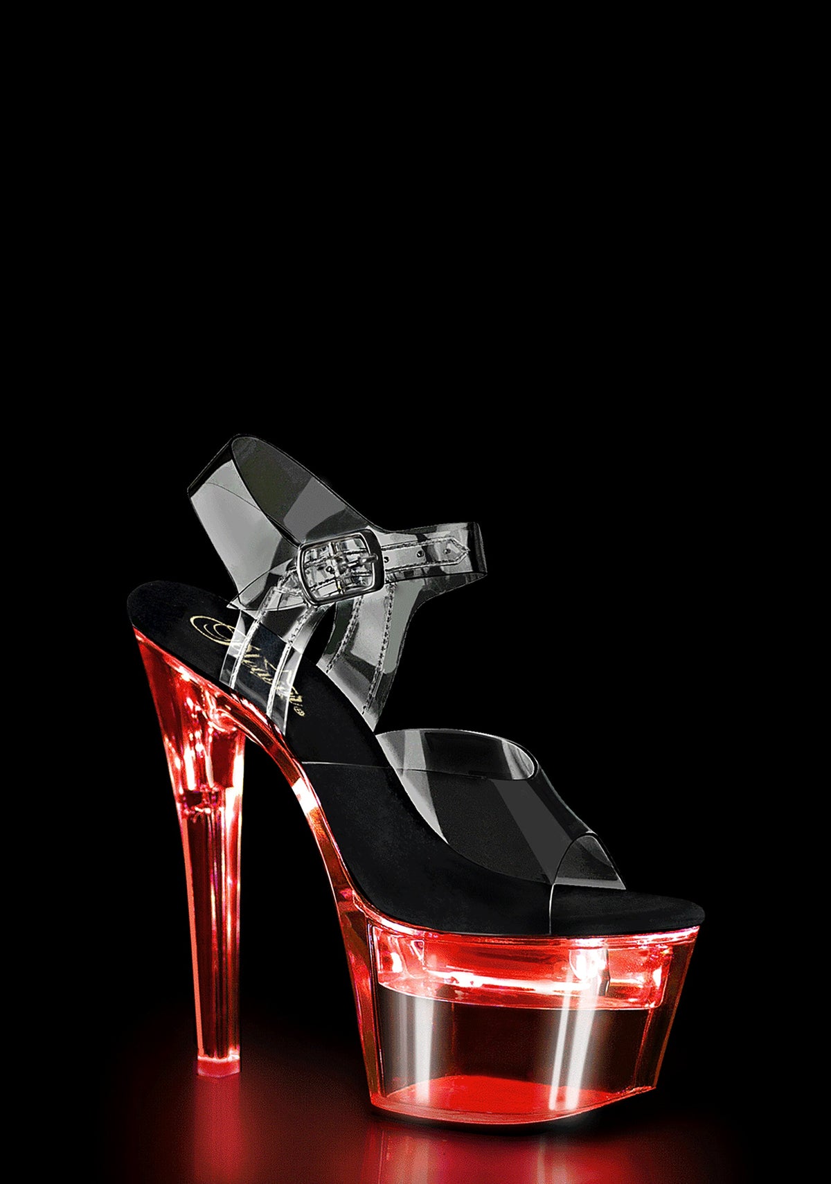 Flashdance-708 Platform Light Up Sandals - Clear
