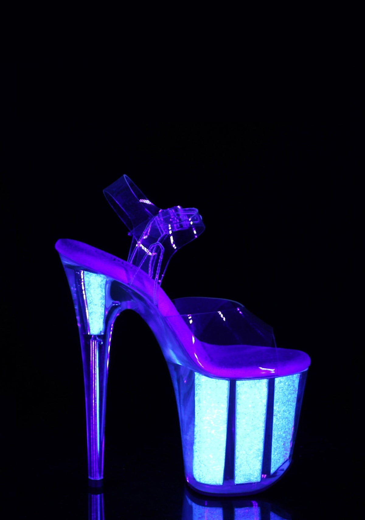 Flamingo-808UVG Platform Ankle Strap Sandals-Neon Opal