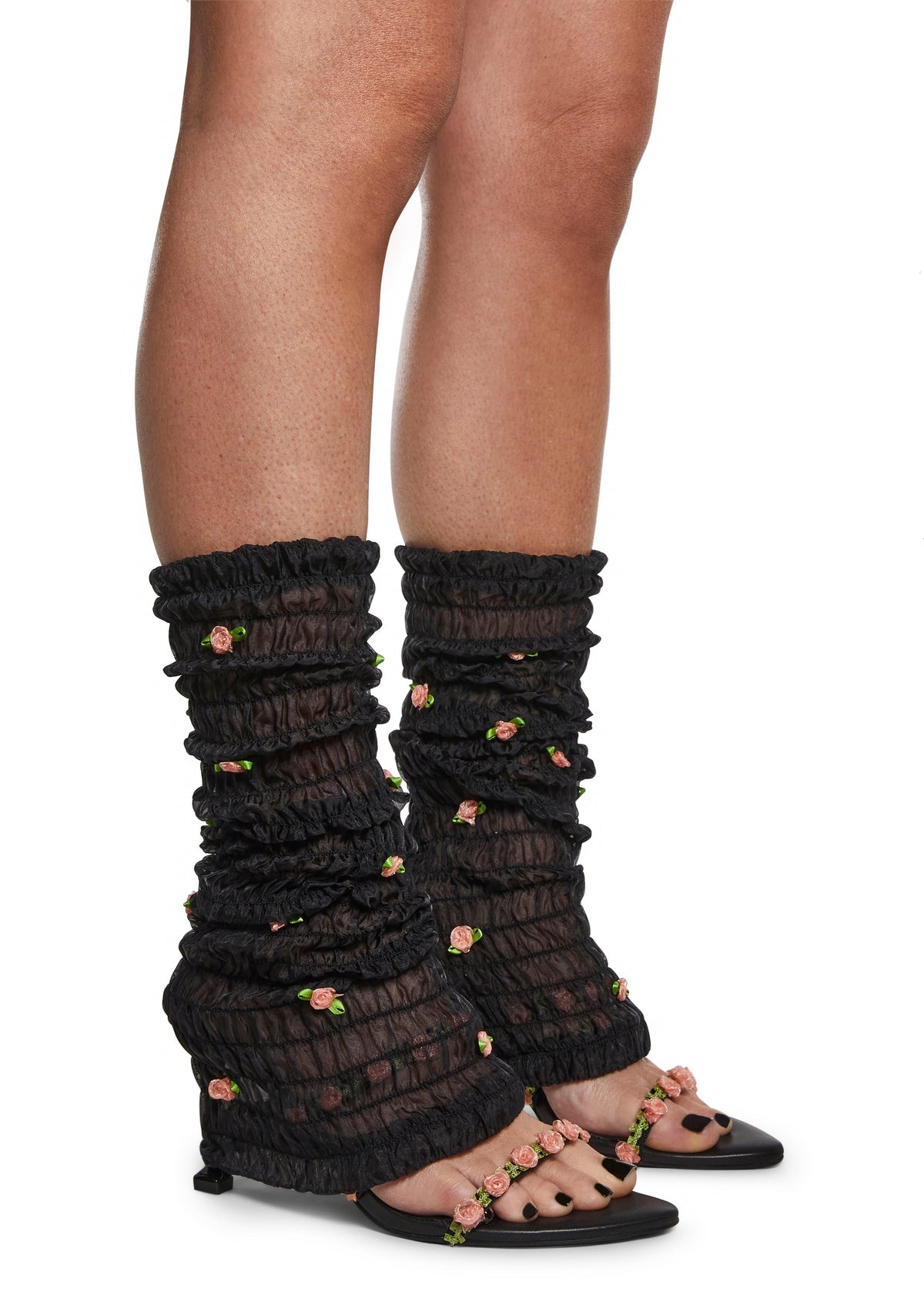 Paris Dreams Leg Warmer Heels - Black