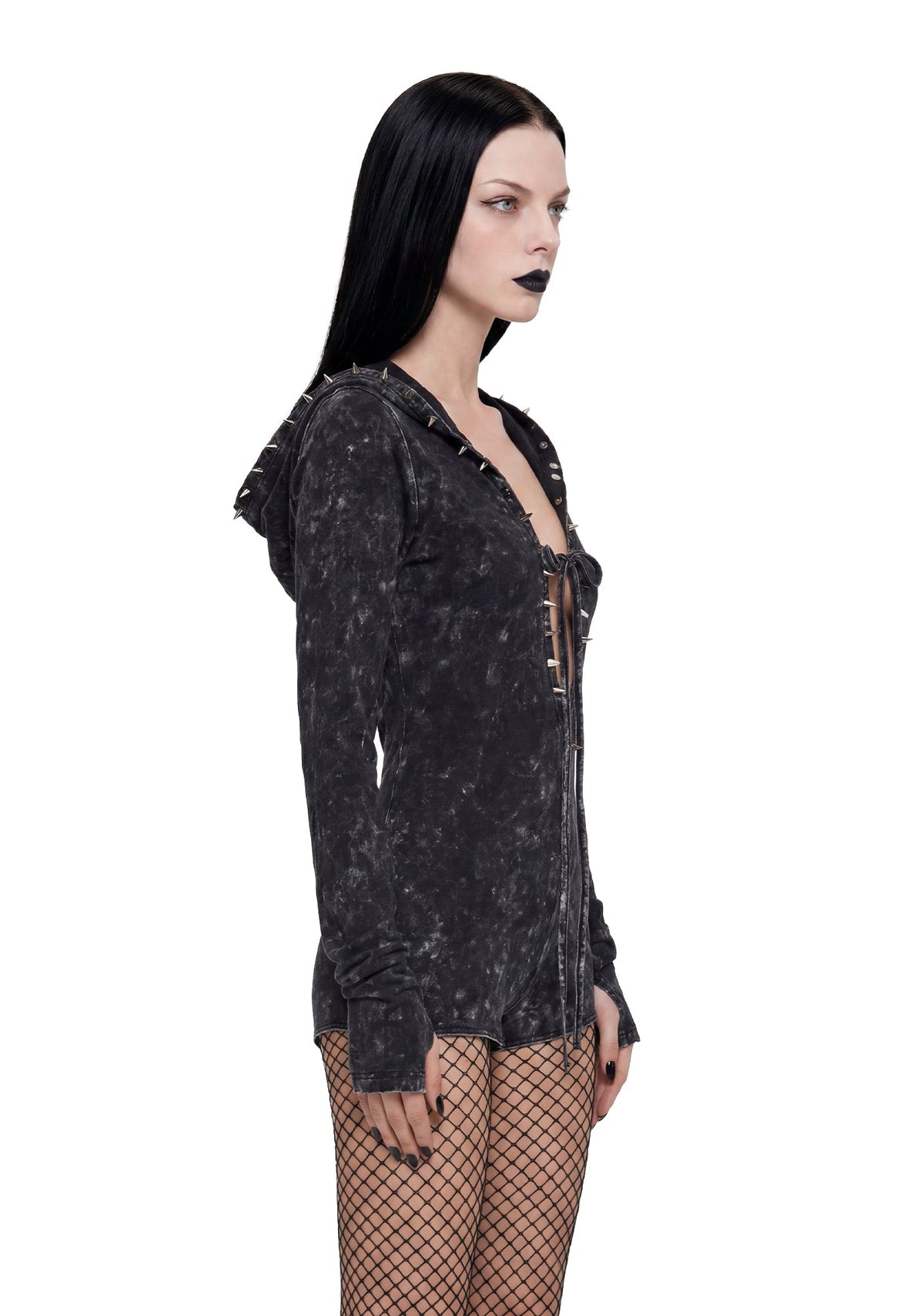 Death Guild Studded Hooded Romper
