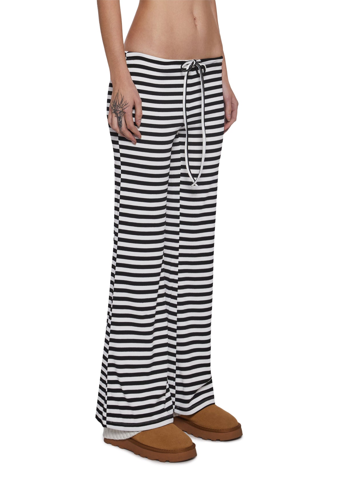 Leave Me Alone Striped Pants - White