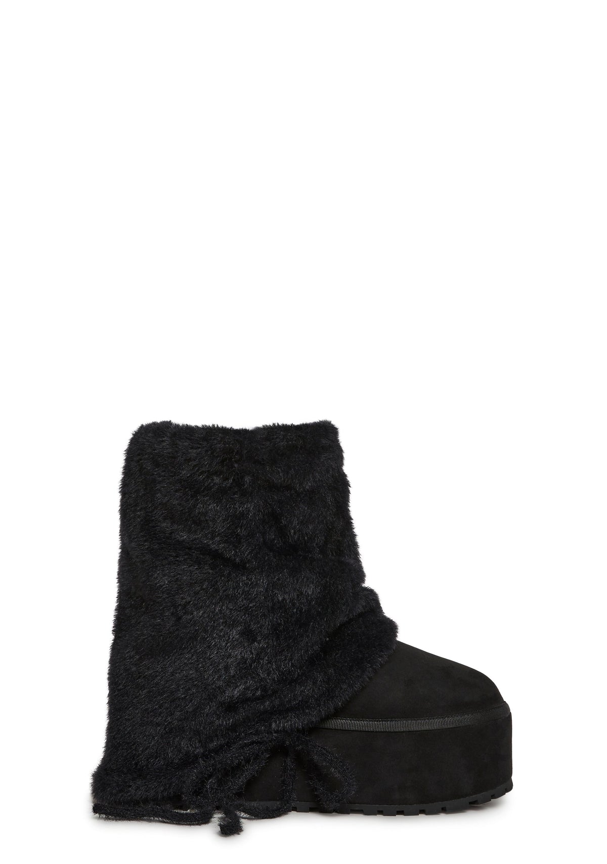 Snuggle Sesh Platform Booties - Black
