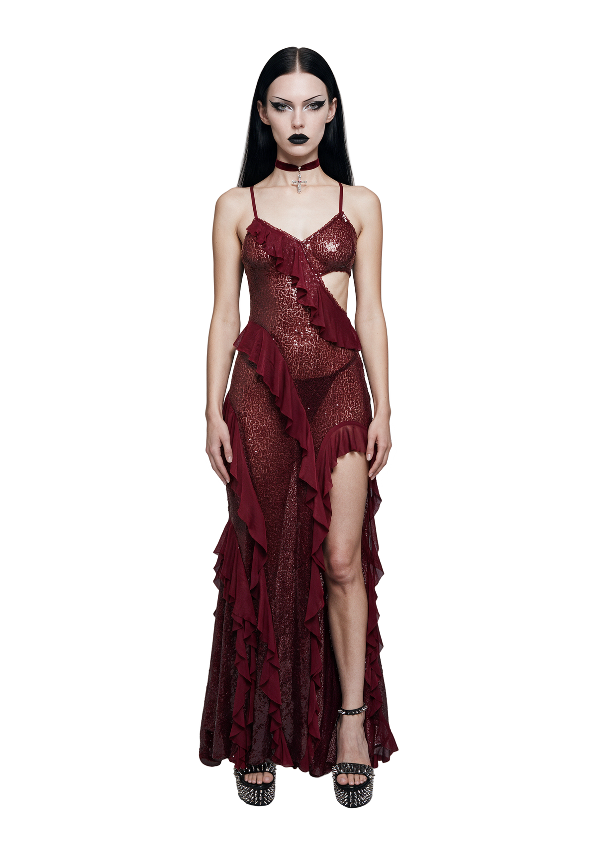 Rebel Mon Amour Sequin Maxi Dress - Red