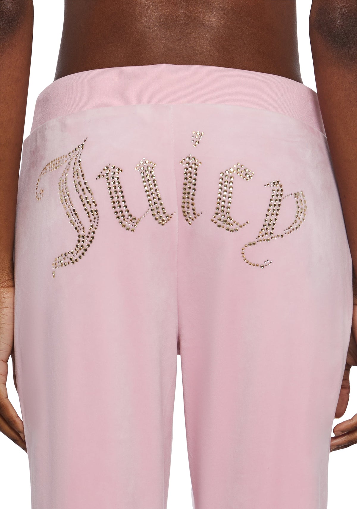 OG Big Bling Velour Track Pants - Pink