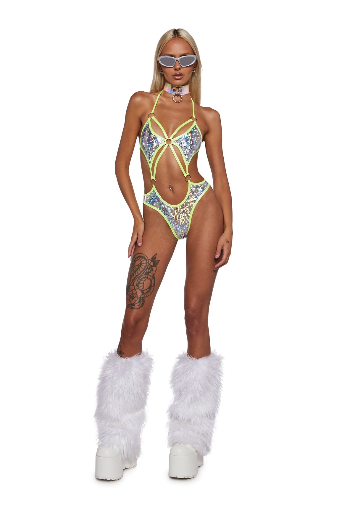 Rave Me Metallic Foil Bodysuit