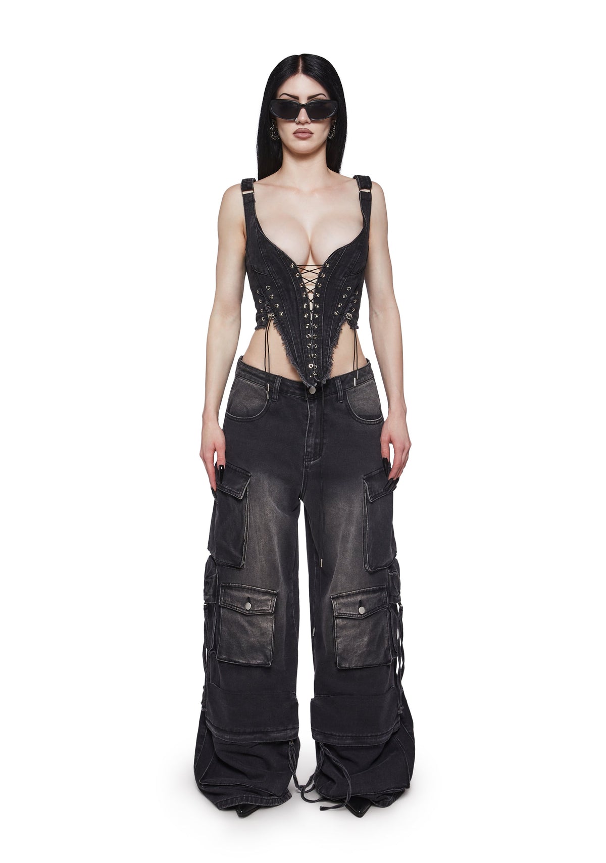 XTC Denim Corset - Black