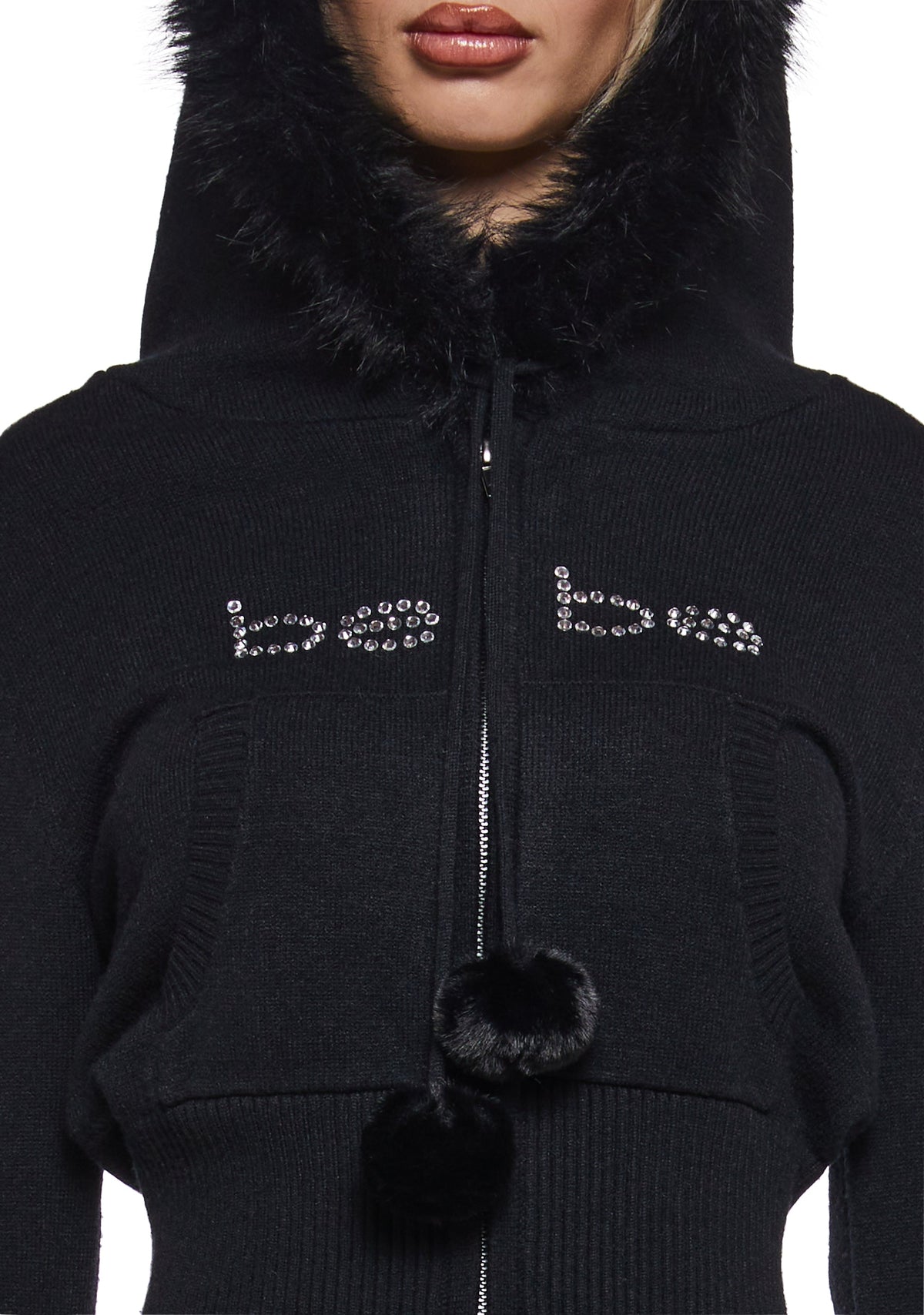 Logo Hoodie With Faux Fur Trim