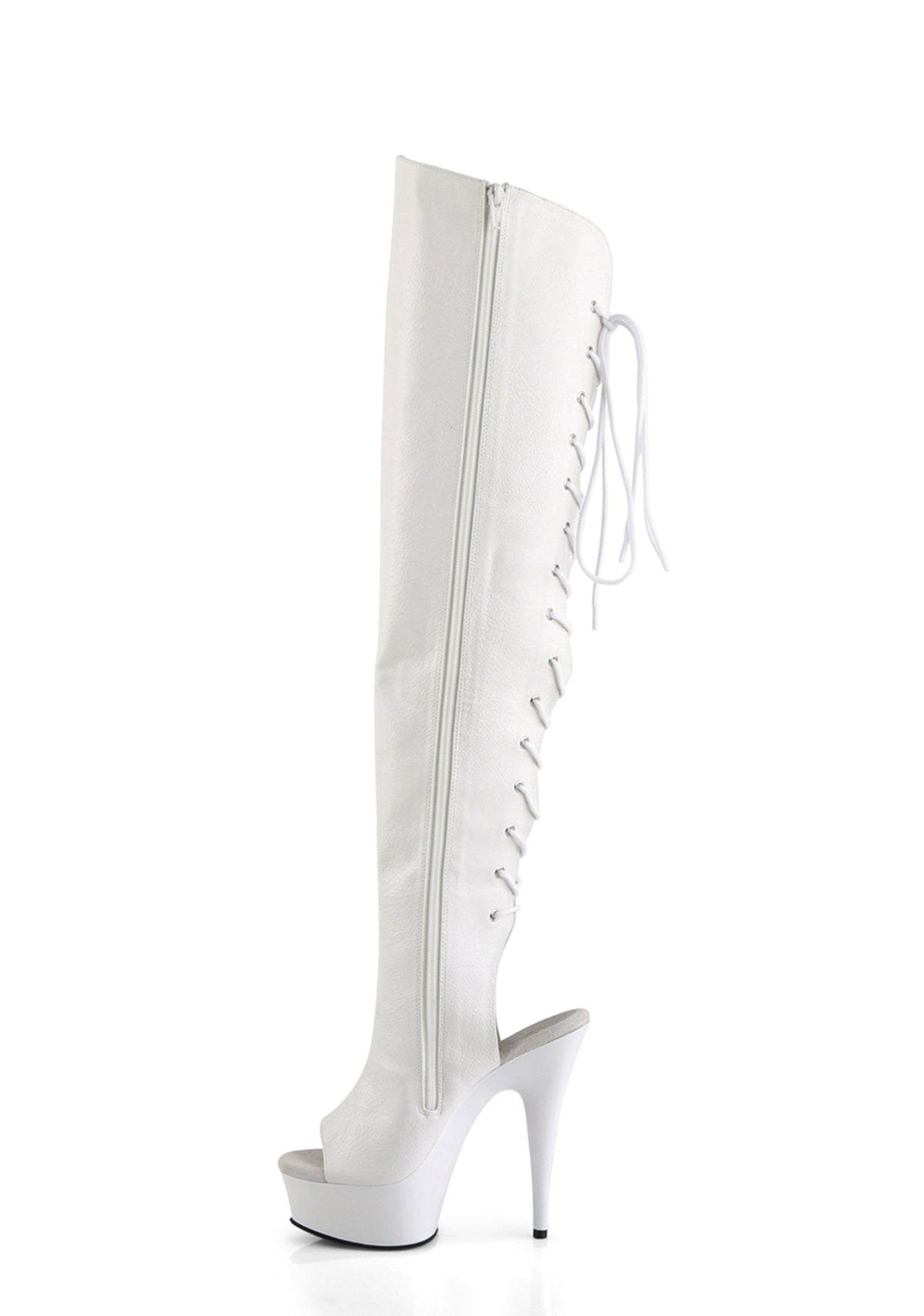 Delight-3019 Platform Over-The-Knee Boots-White