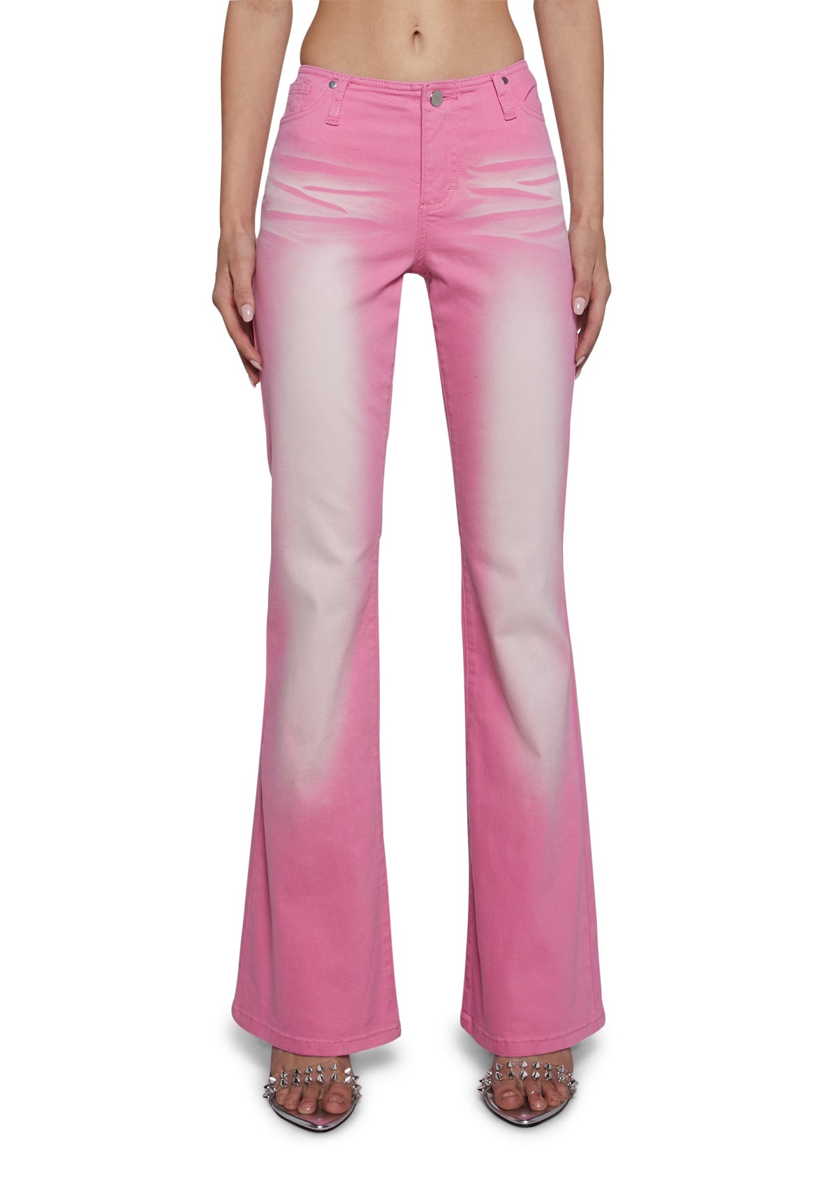 Elle Low Rise Jeans- Pink