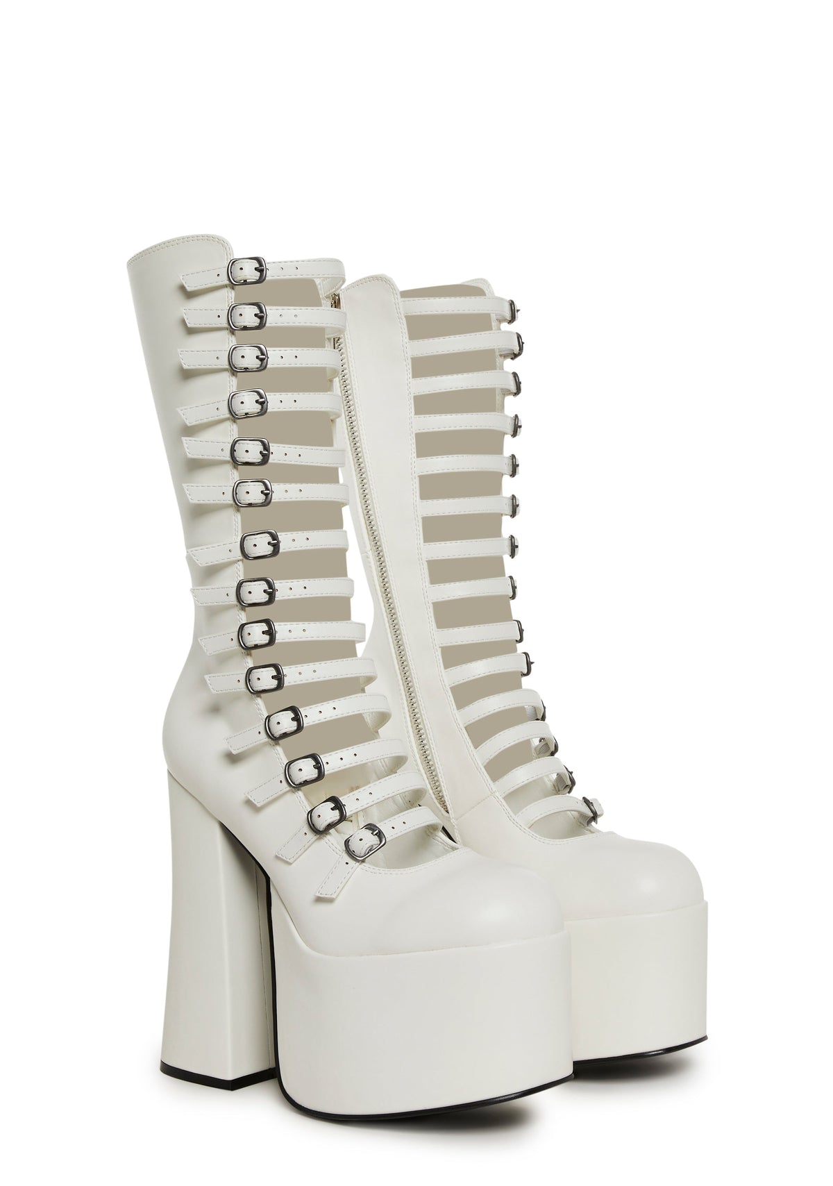Hardcore Dazzle Platform Boots - White