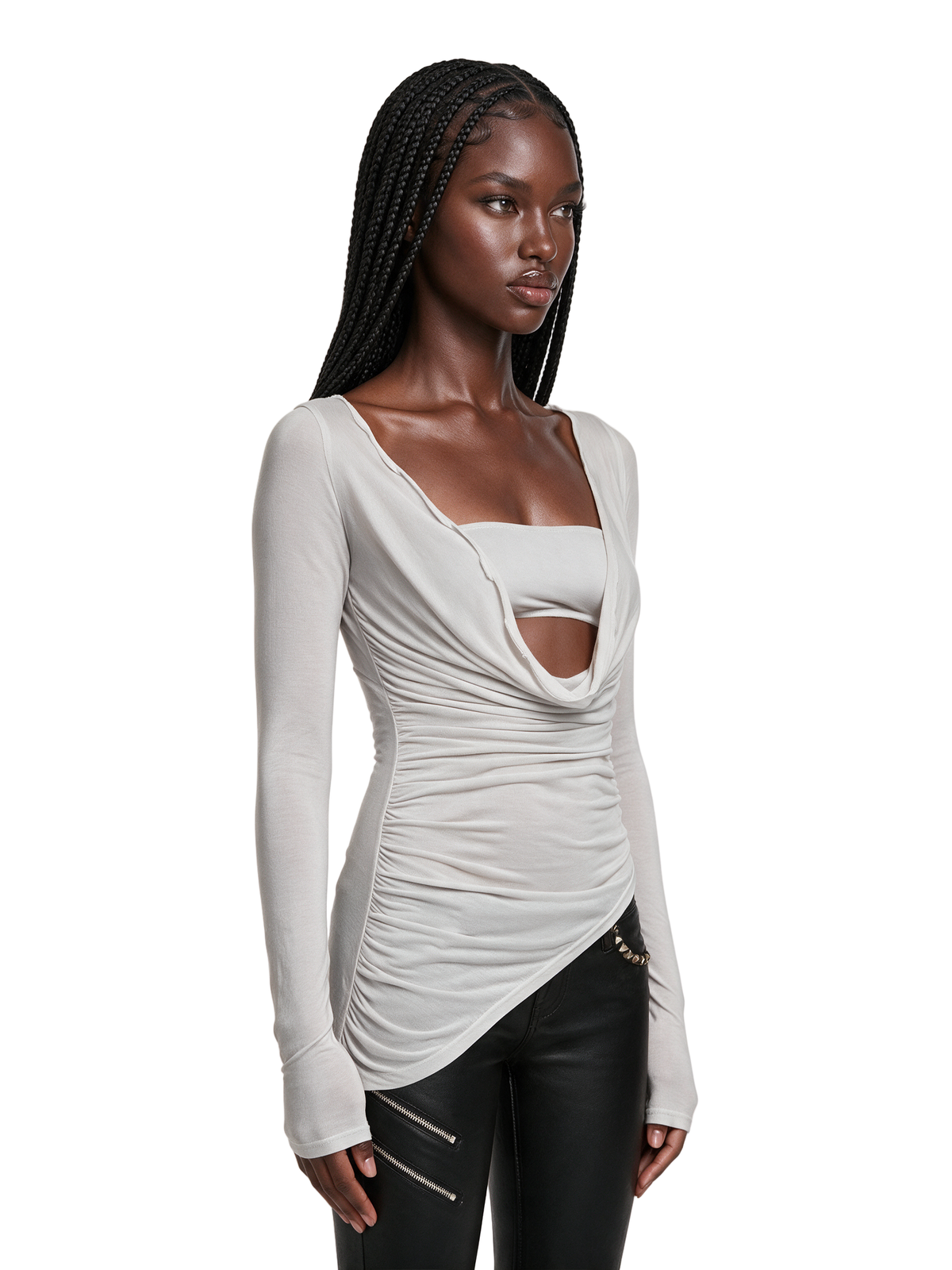 Remix Cowl Neck With Bandeau Top - Off White