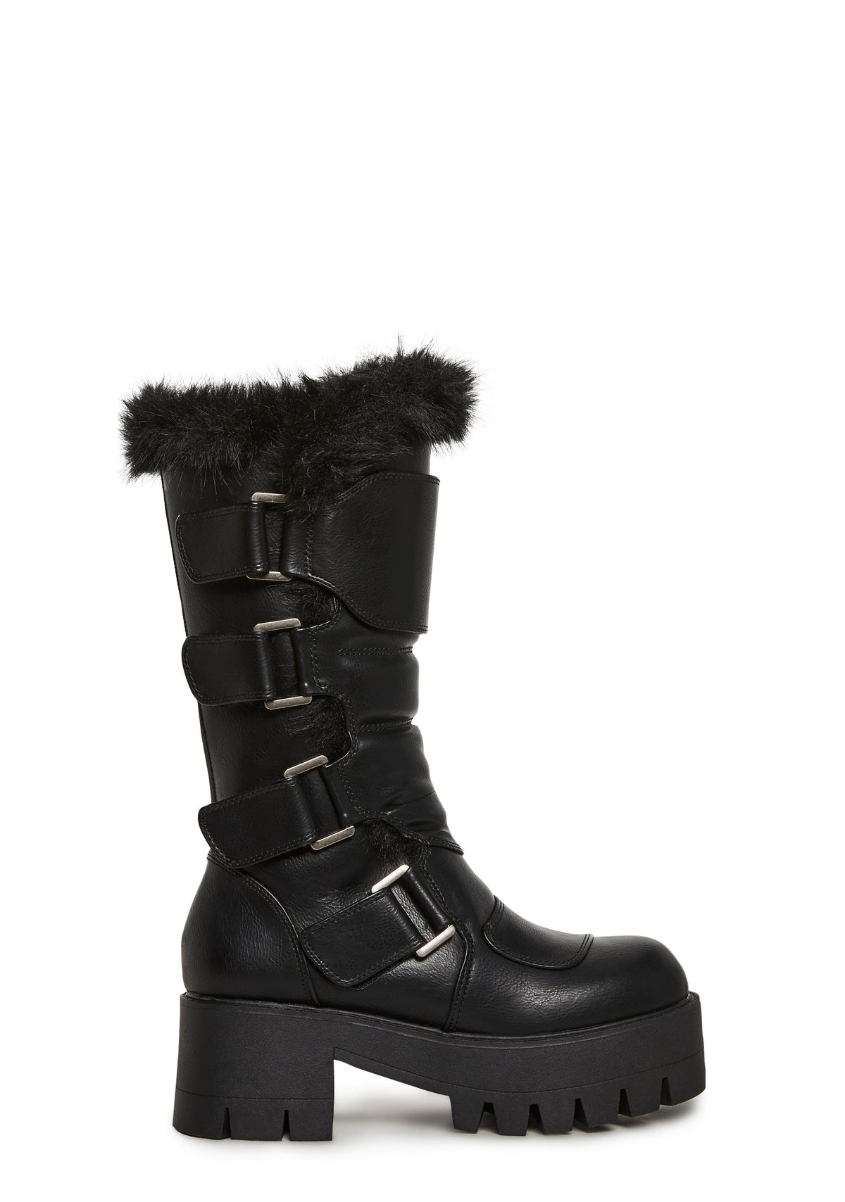 Warp Combat Platform Boots - Fur