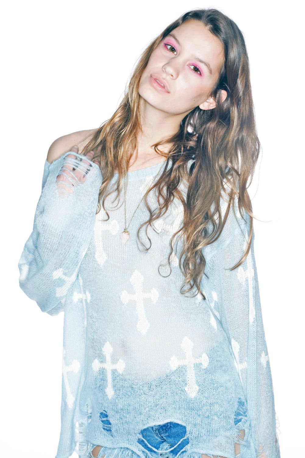 Gothic Cowgirl Lennon Sweater - Light Blue