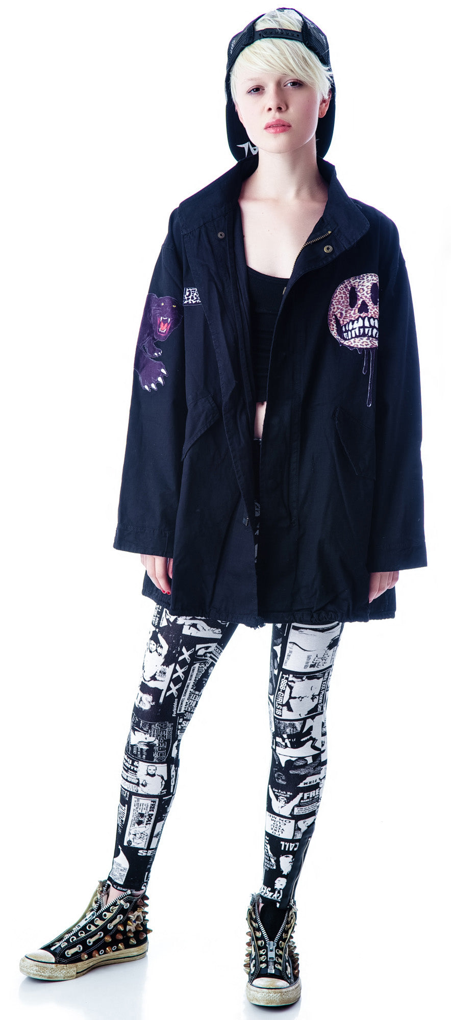 Skull Rocker Military Surplus Jacket - Black