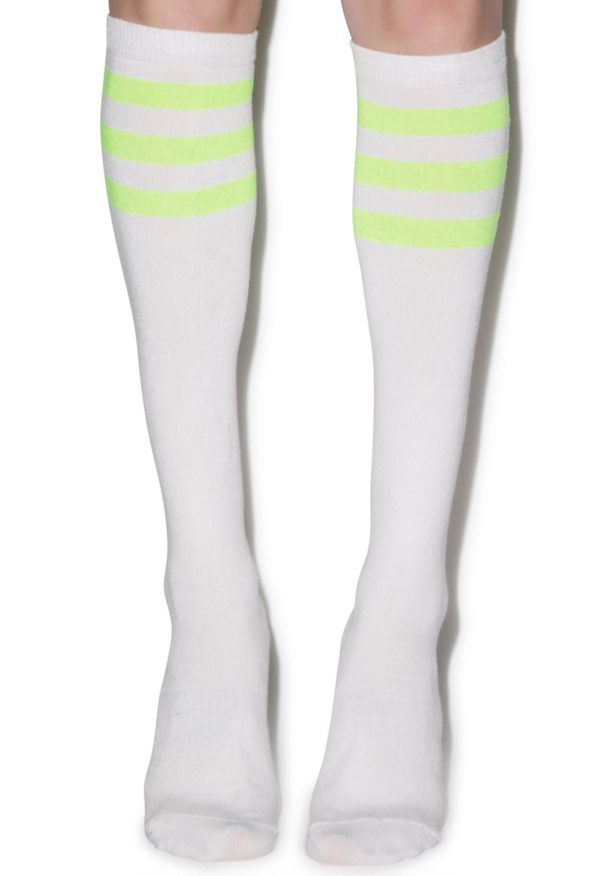 Rockin' White Stripe Socks - Dark Pink
