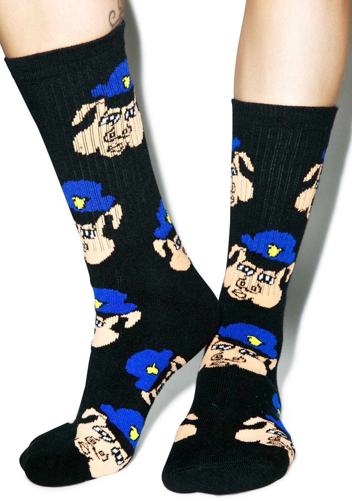 Pig Cop Socks - Black