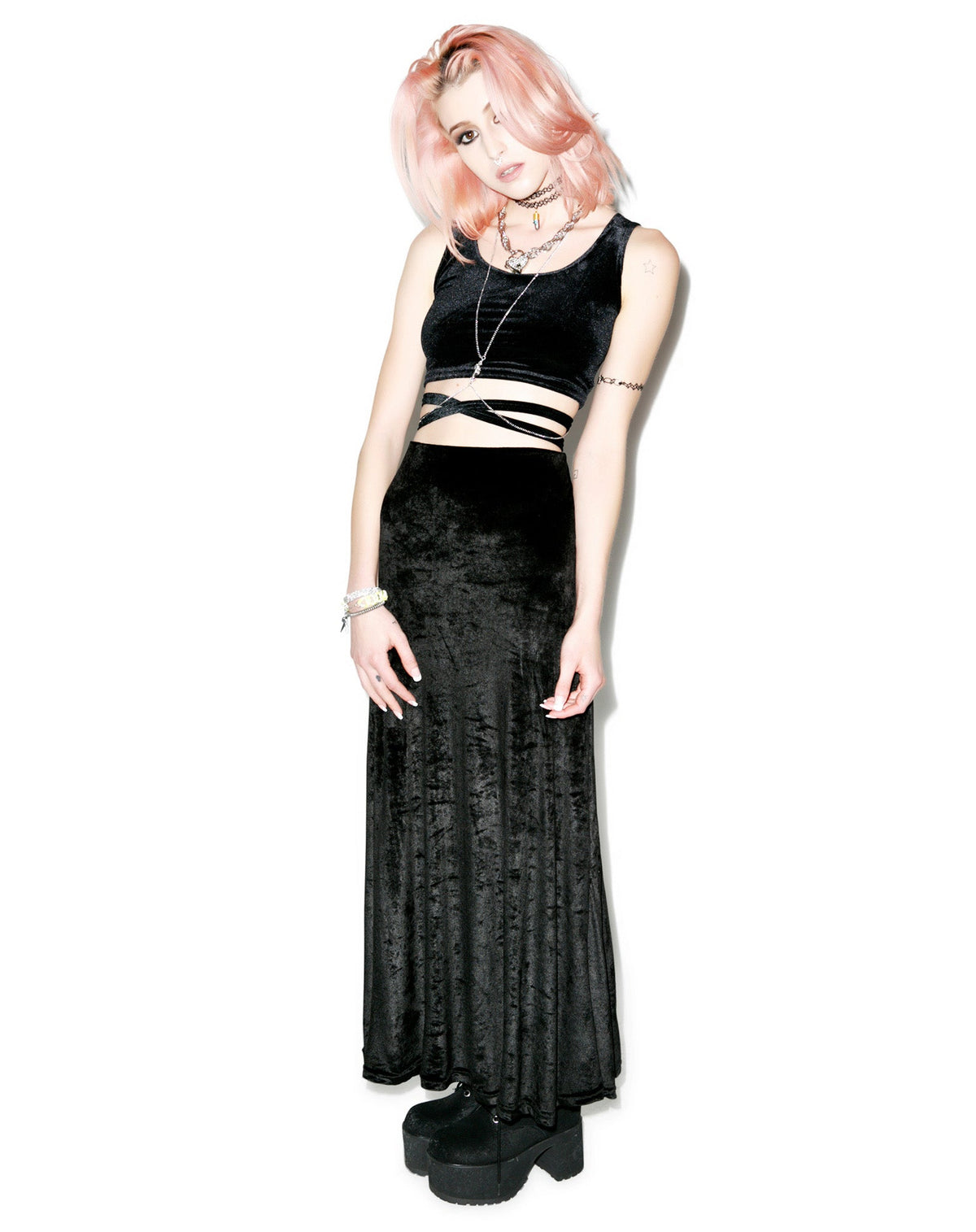 Velvet Underground Maxi Skirt - Black