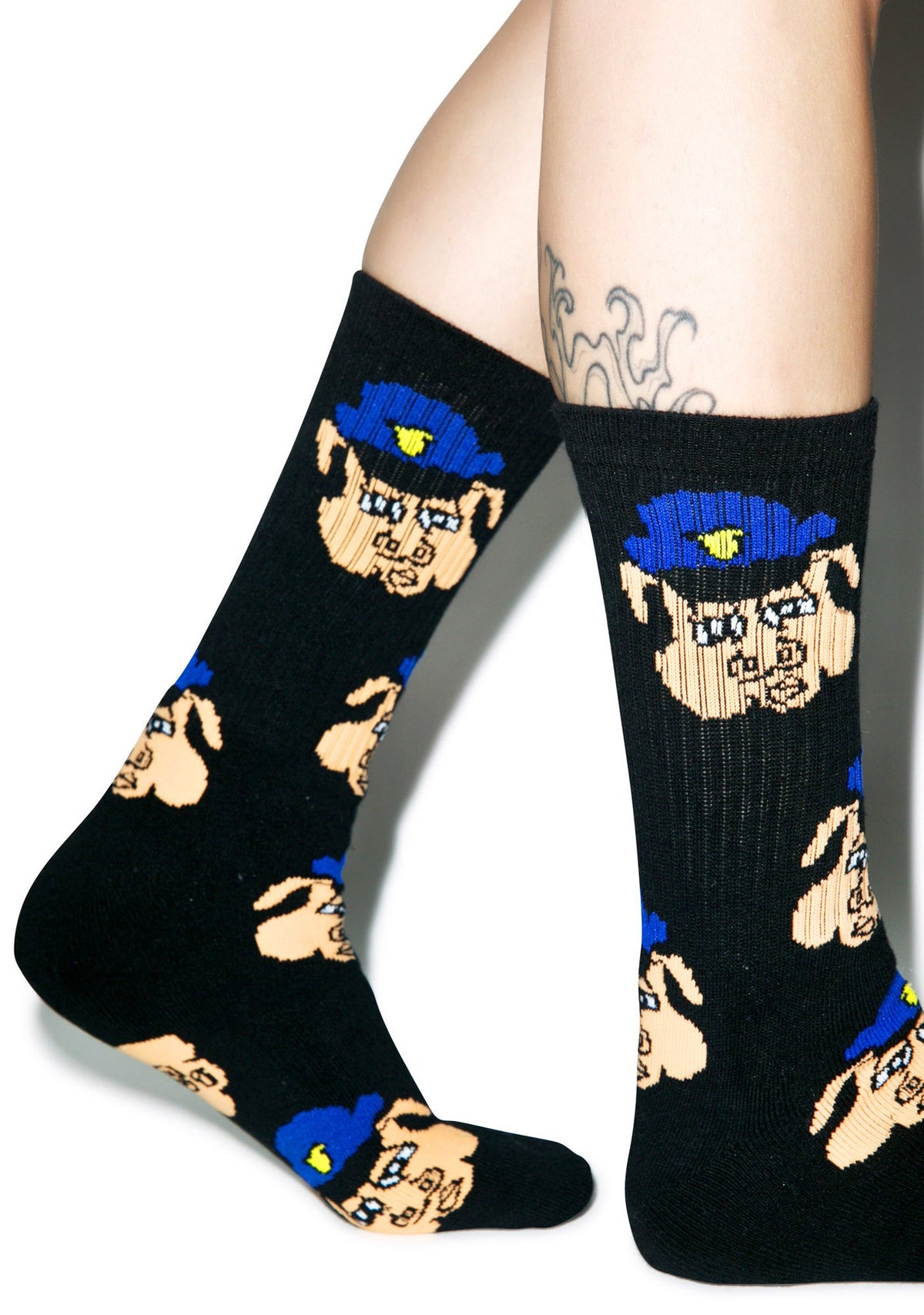 Pig Cop Socks - Black