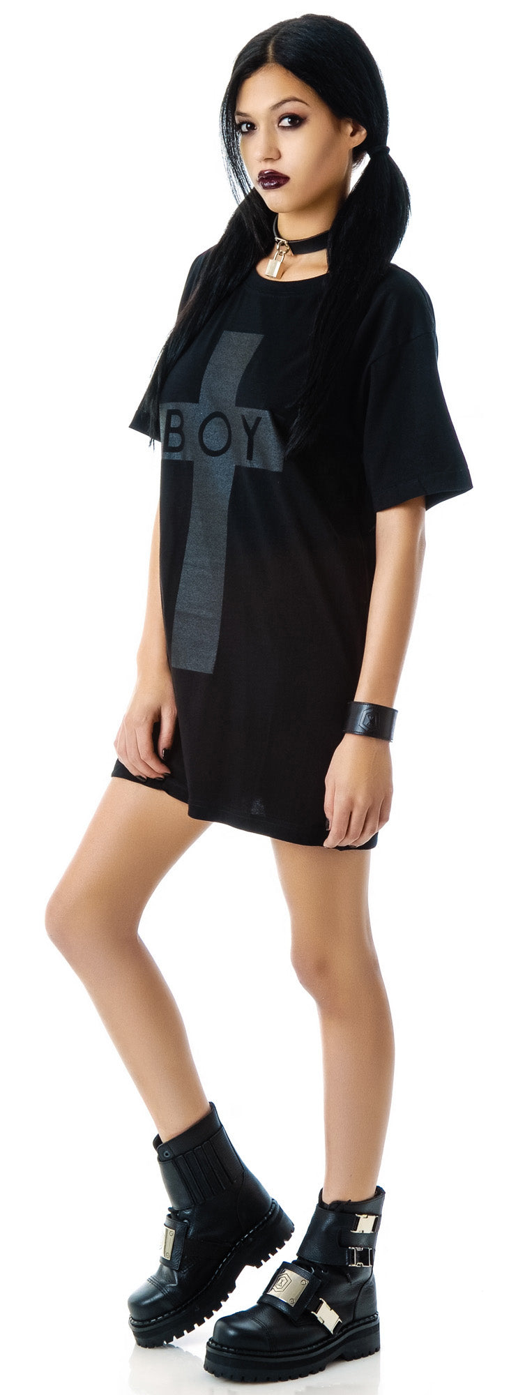 x BOY London Boy Cross Oversized Tee - Gold