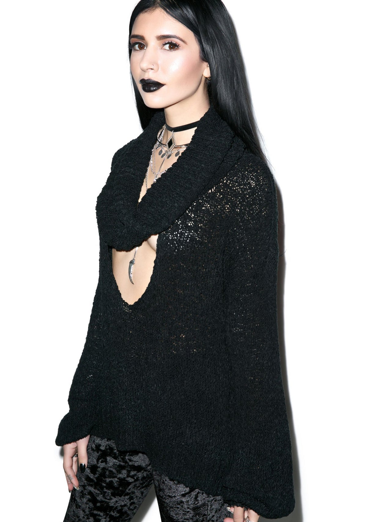 Scandal Knit Crop - Black