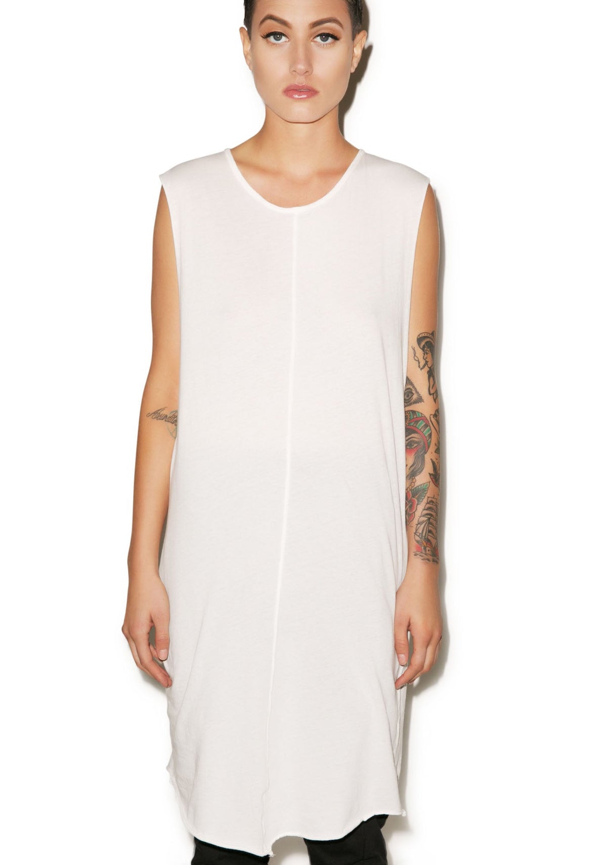 Knomad Muscle Long Tee - White