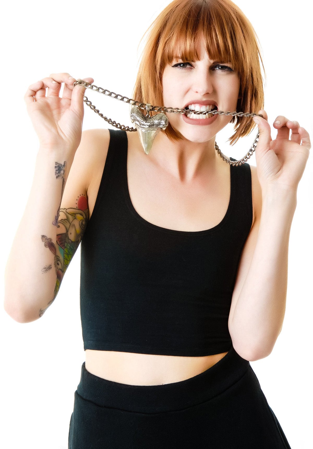 Oversized Shark Tooth Necklace - Gold