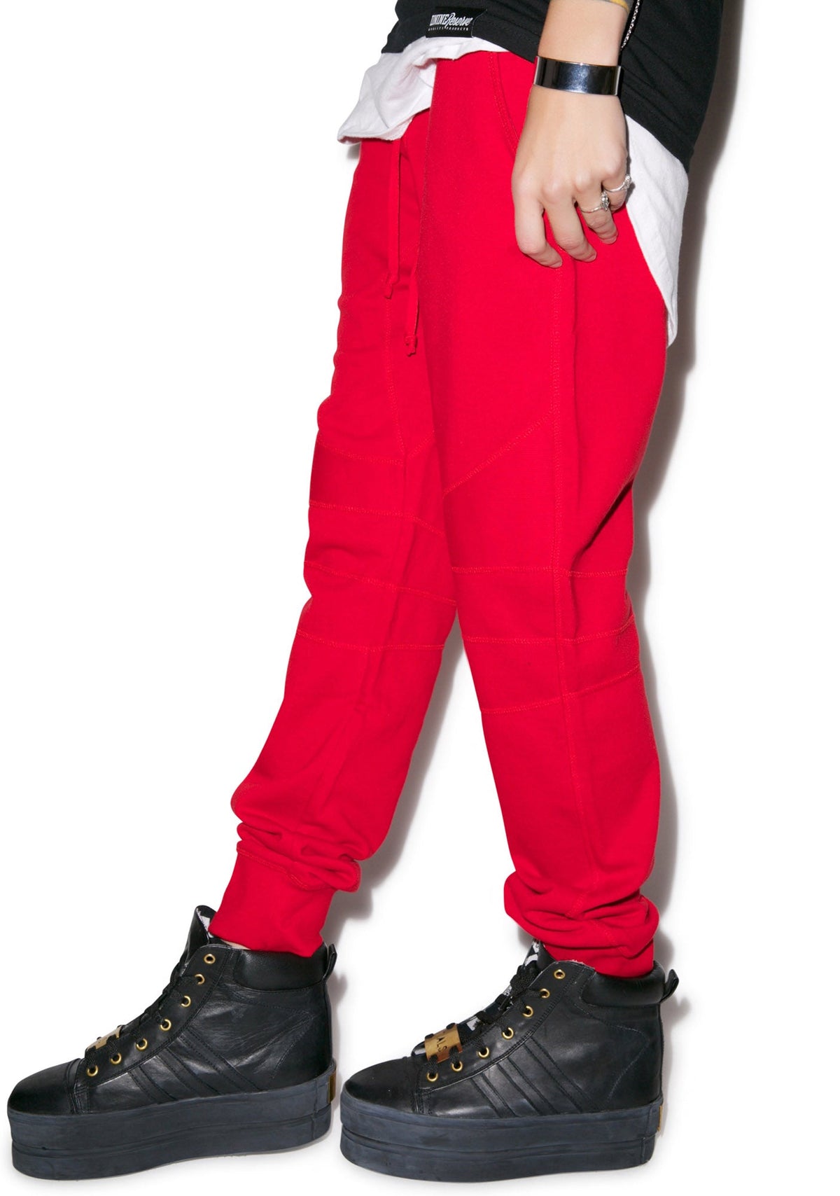 Drop Crotch Biker Pant - Red