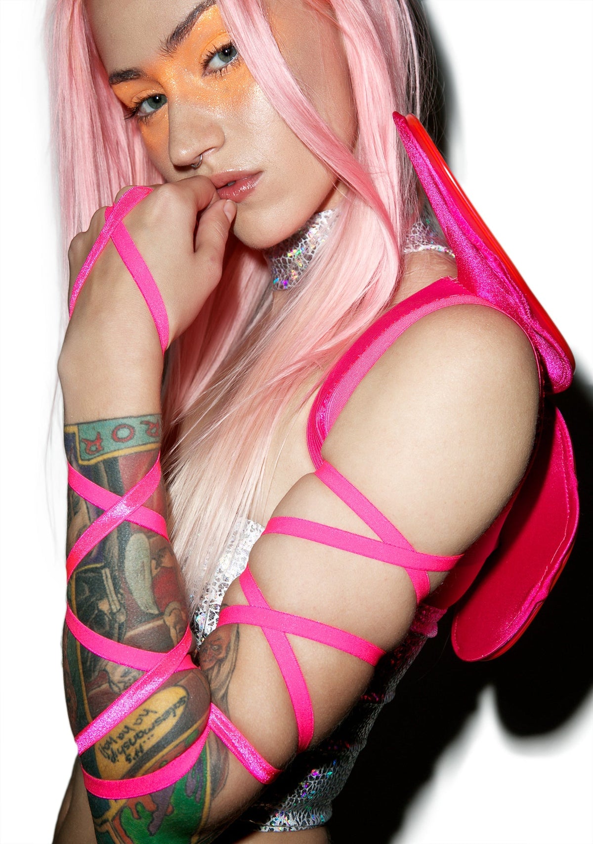 Brazen Body Ribbon Wrap - Pink