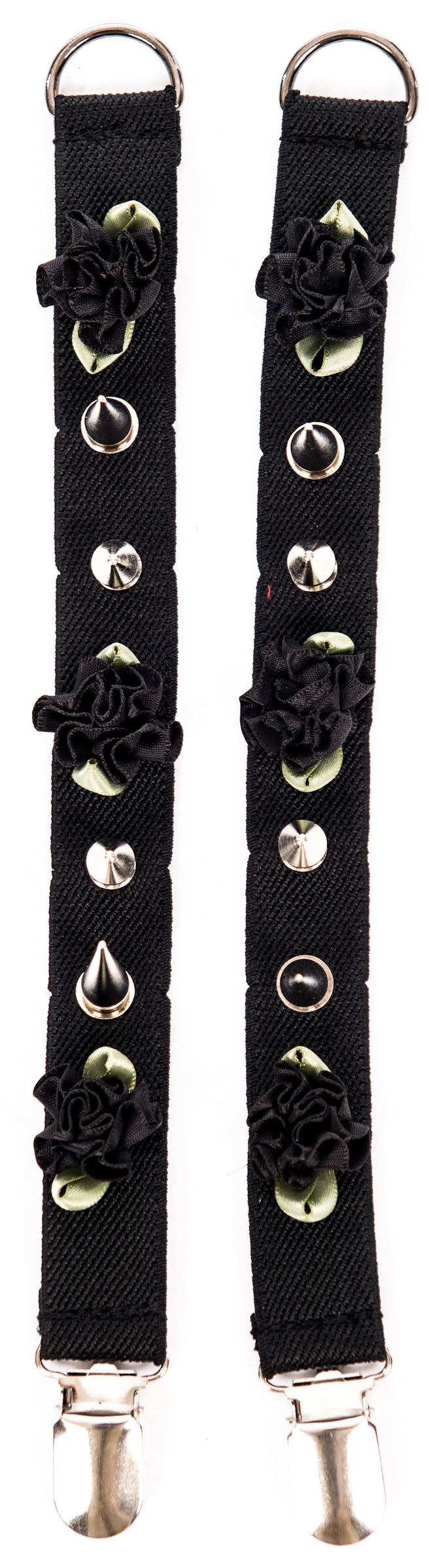 Spikes and Flower Shoe Garter - Pink