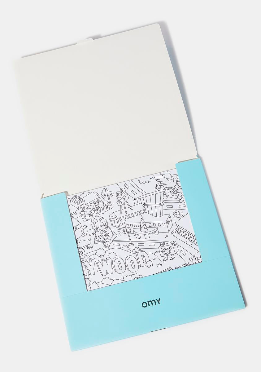 Giant Los Angeles Coloring Poster - Blue
