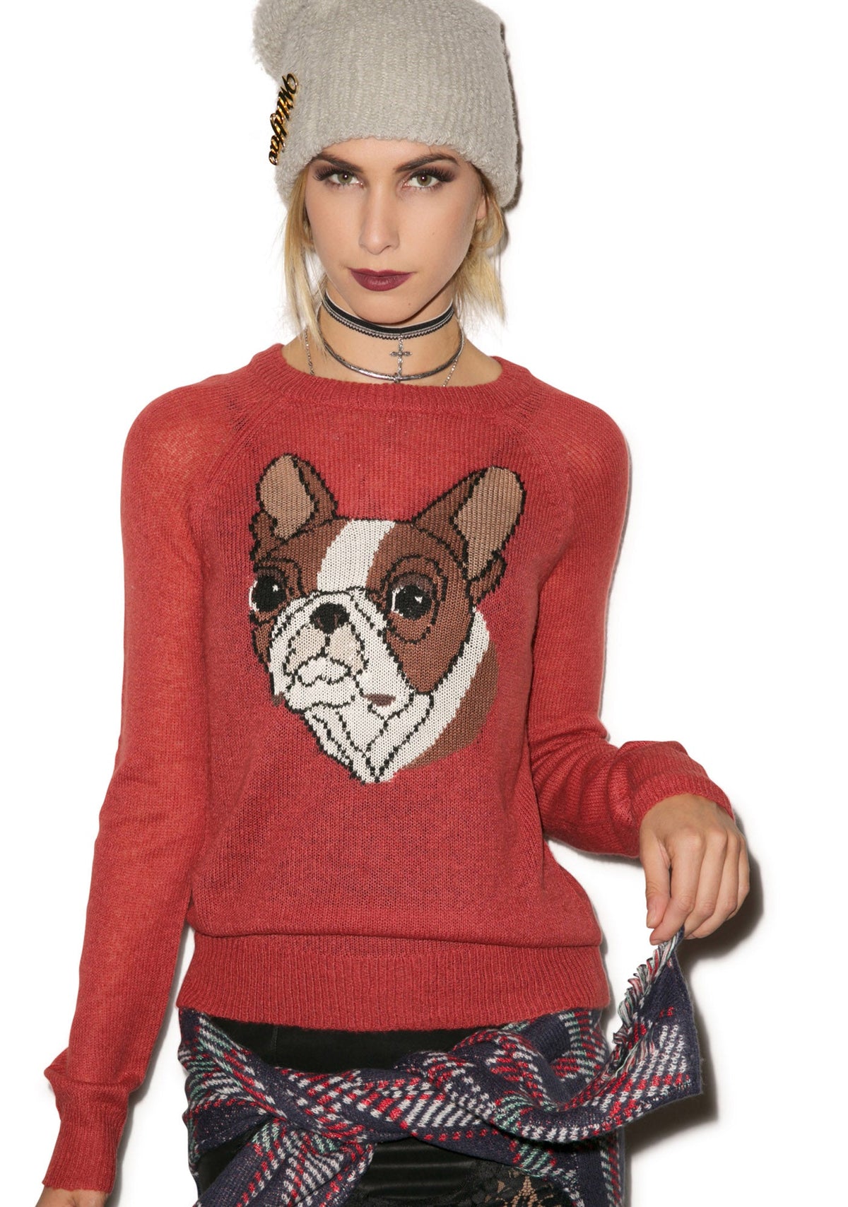 Bulldog Party Sweater - Dark Green
