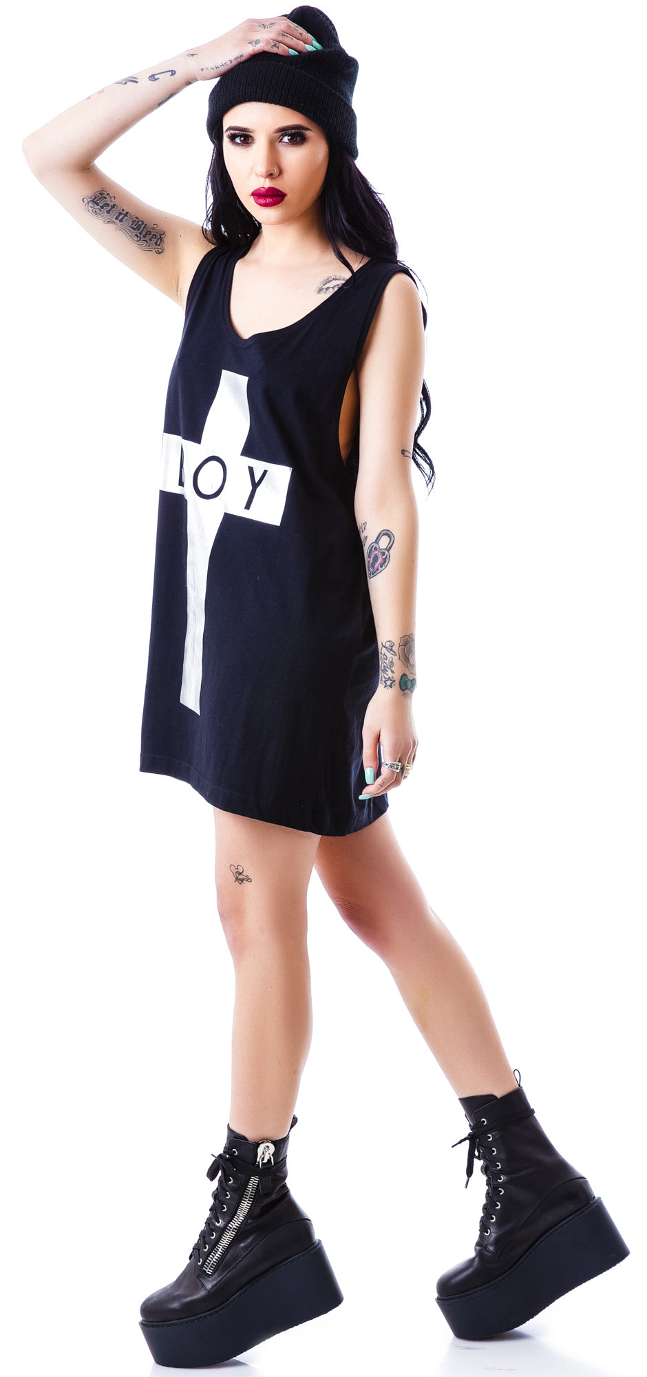 x BOY London Boy Cross Oversized Tank - Silver