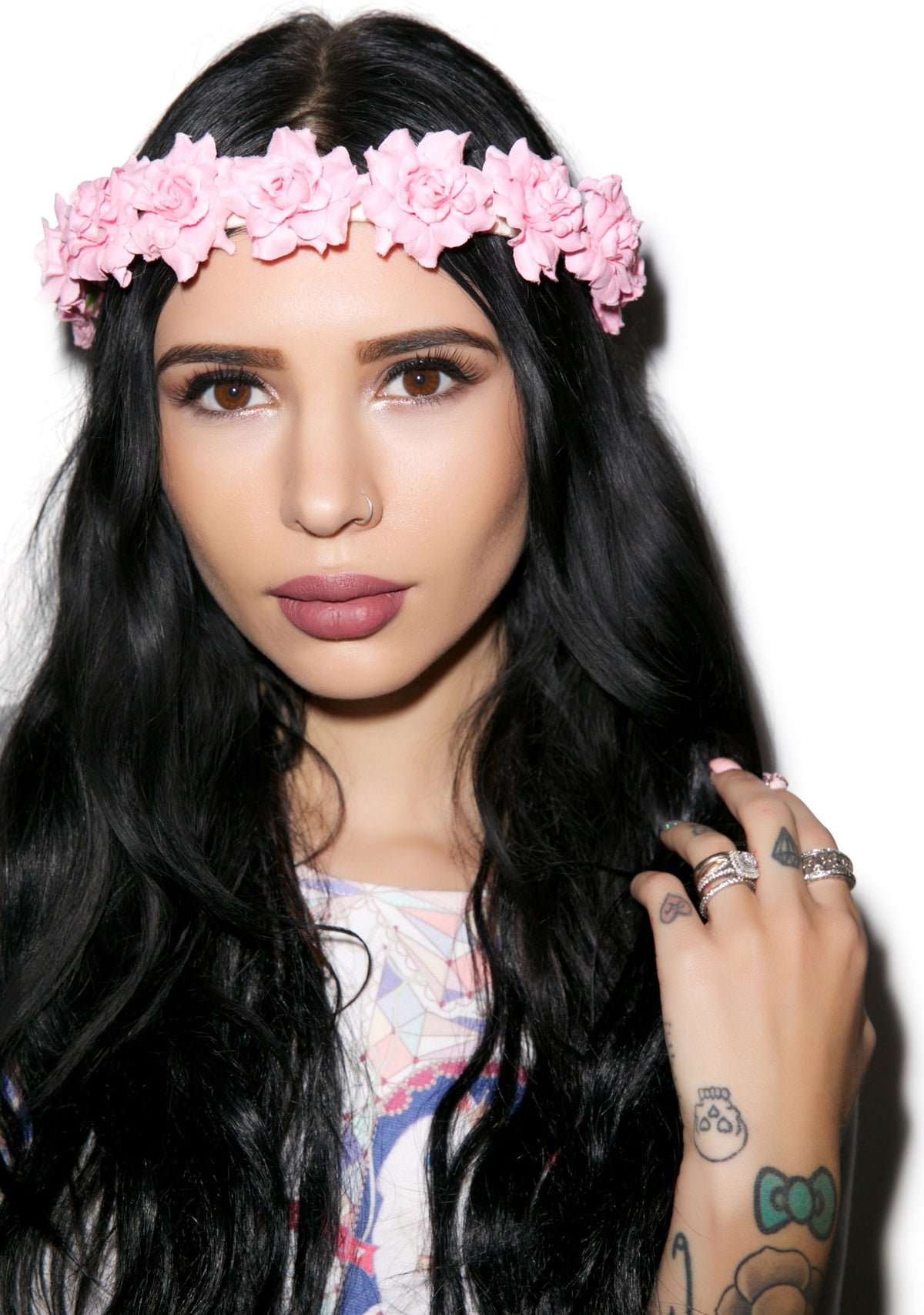 Flower Power Headband - Light Blue