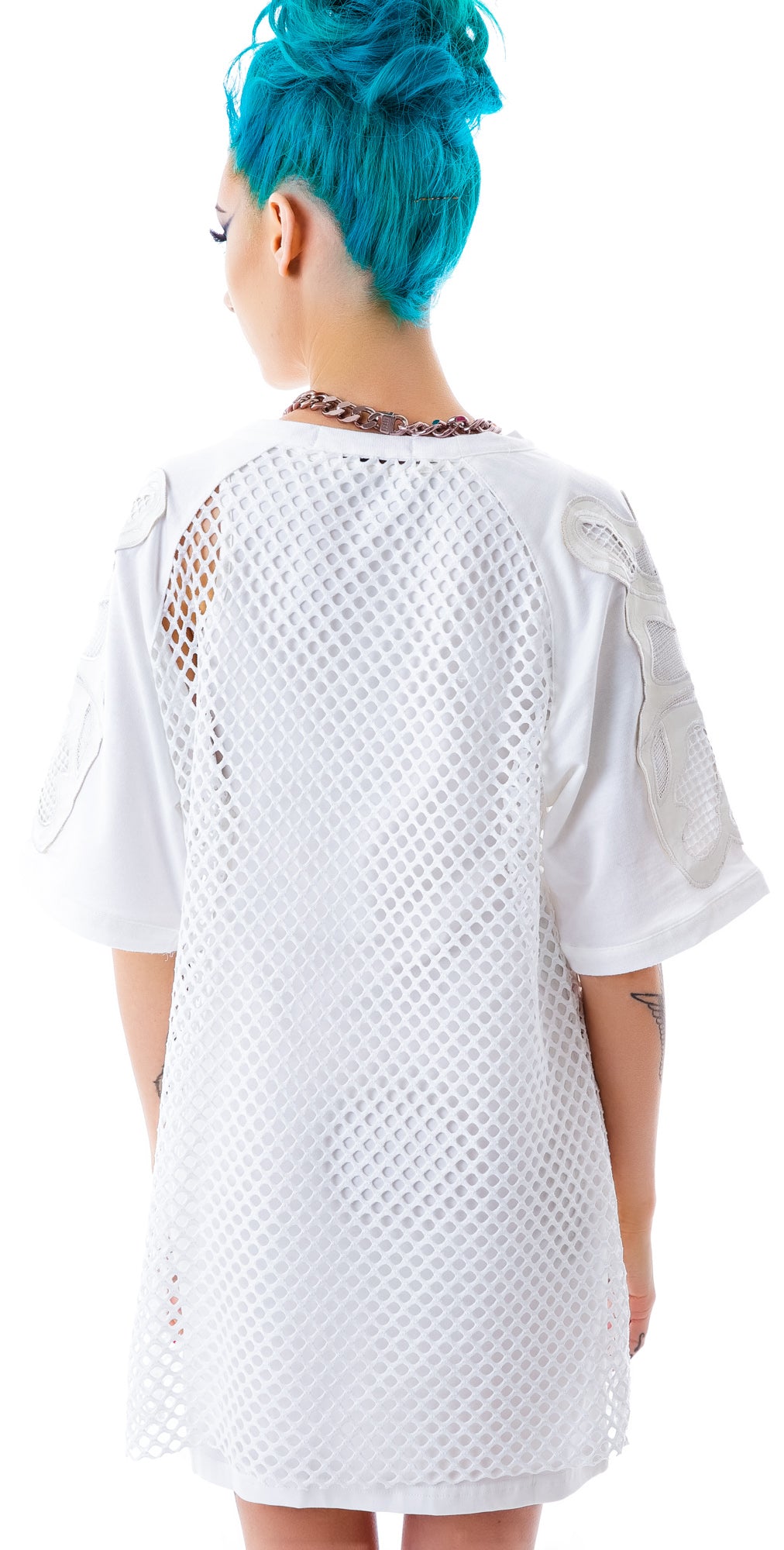 Bone Me Mesh Jersey Dress - Black