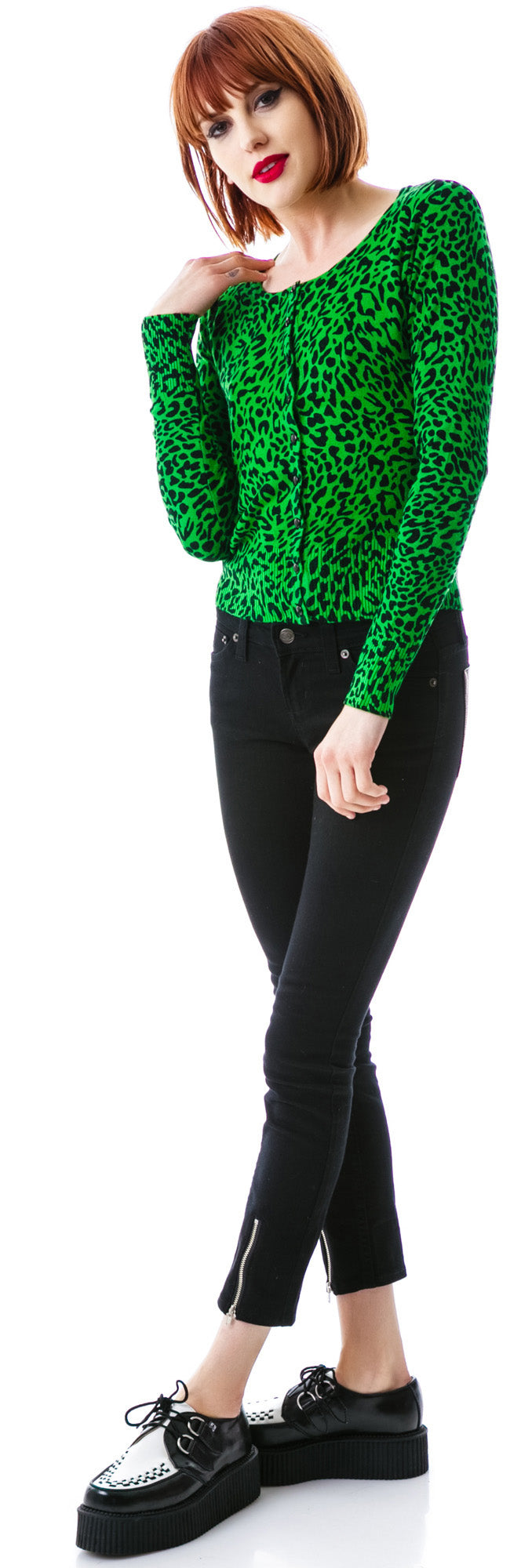 Lola Leopard Cardigan - Green