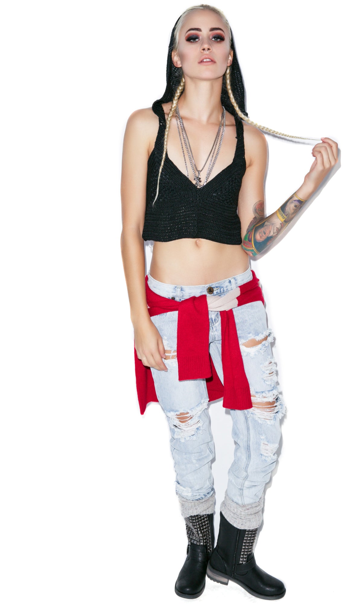 Mellow Out Crochet Crop Top - Light Brown
