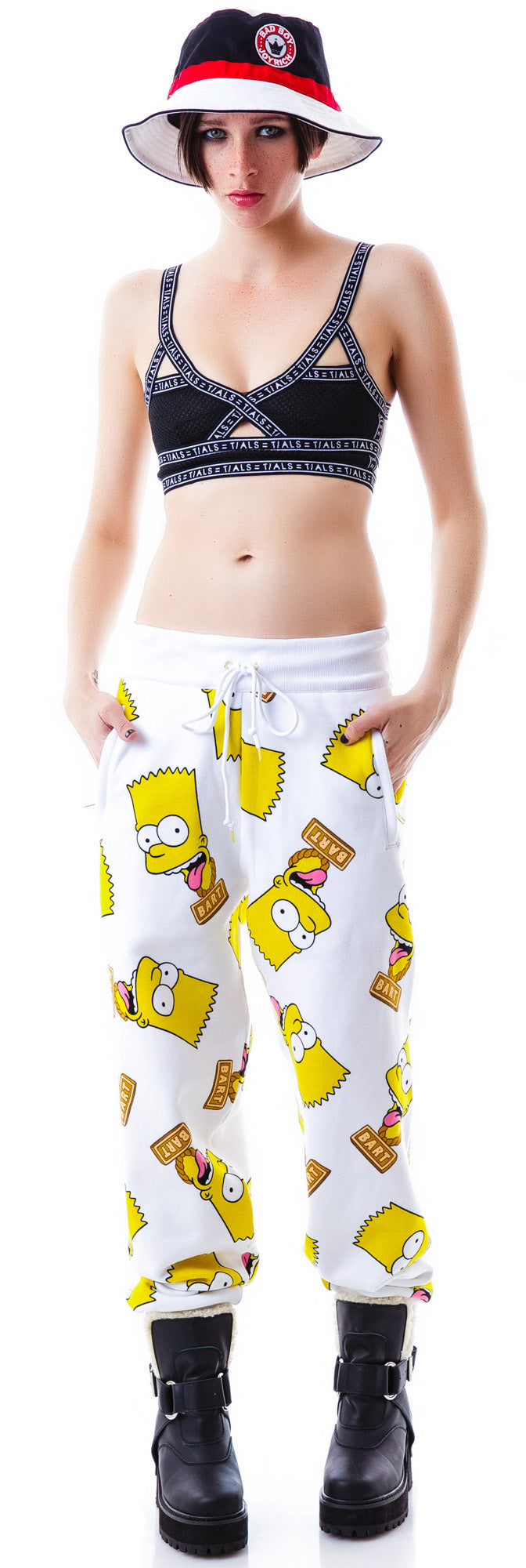 Bart Face Sweat Pants - White