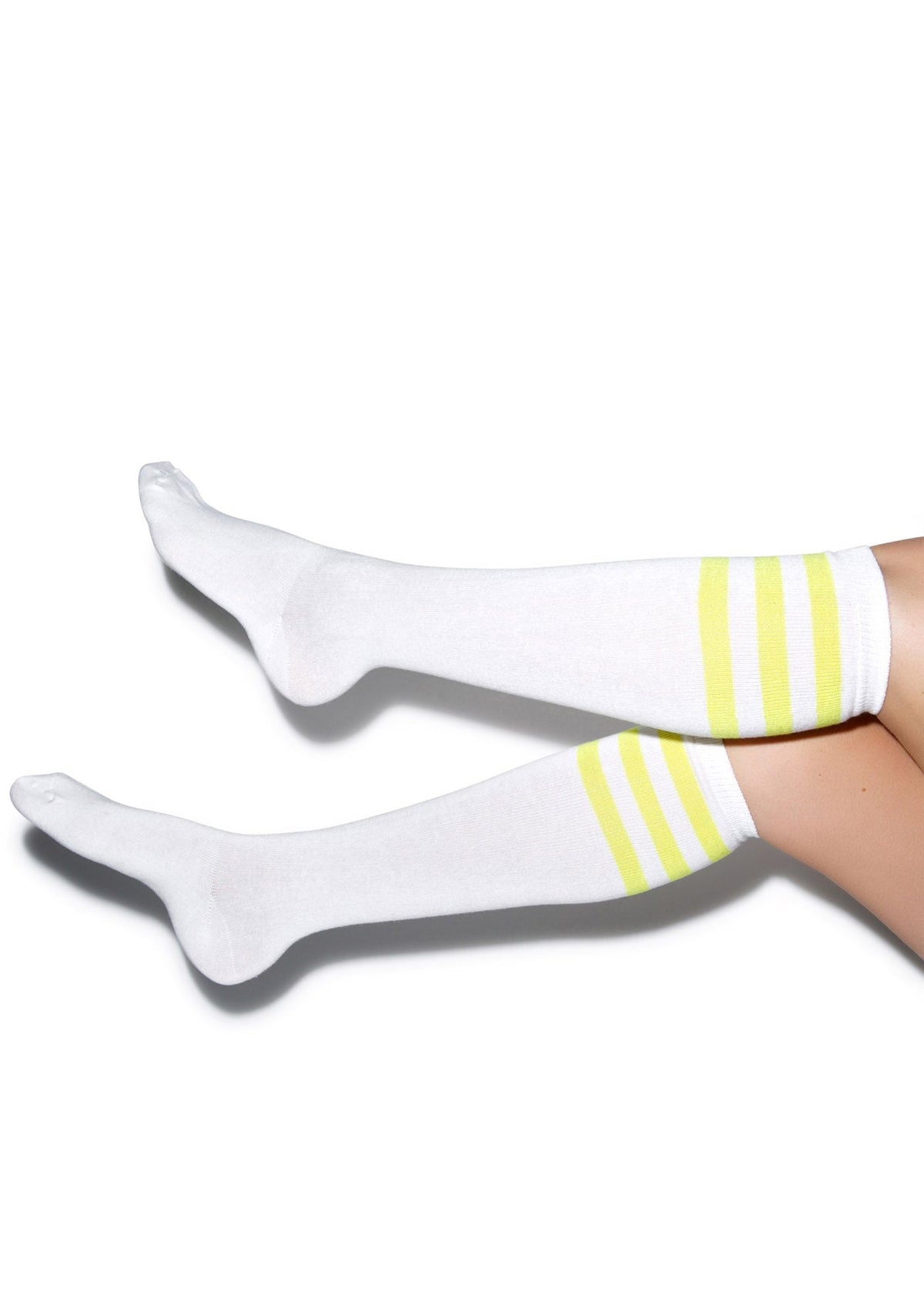 Rockin' White Stripe Socks - Dark Pink