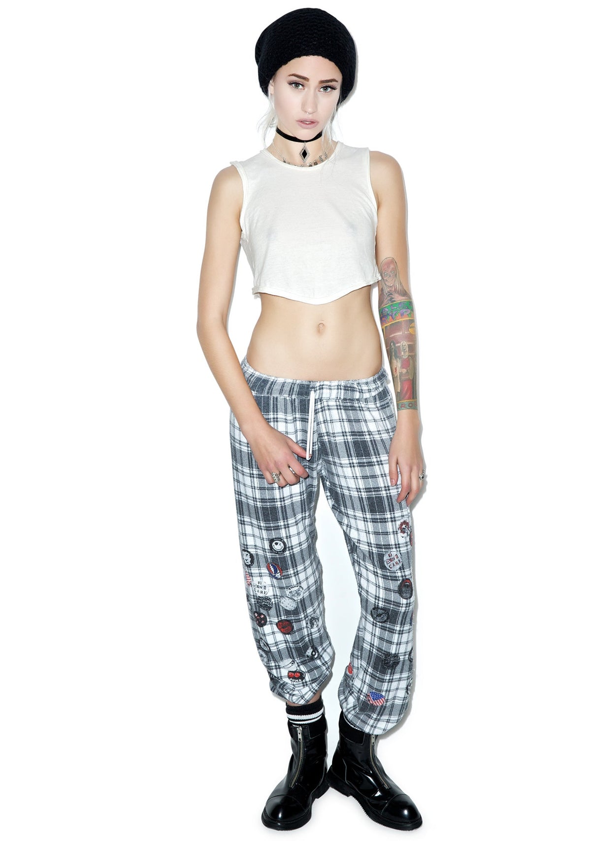 Tanzy Pins Sweat Pants - Black