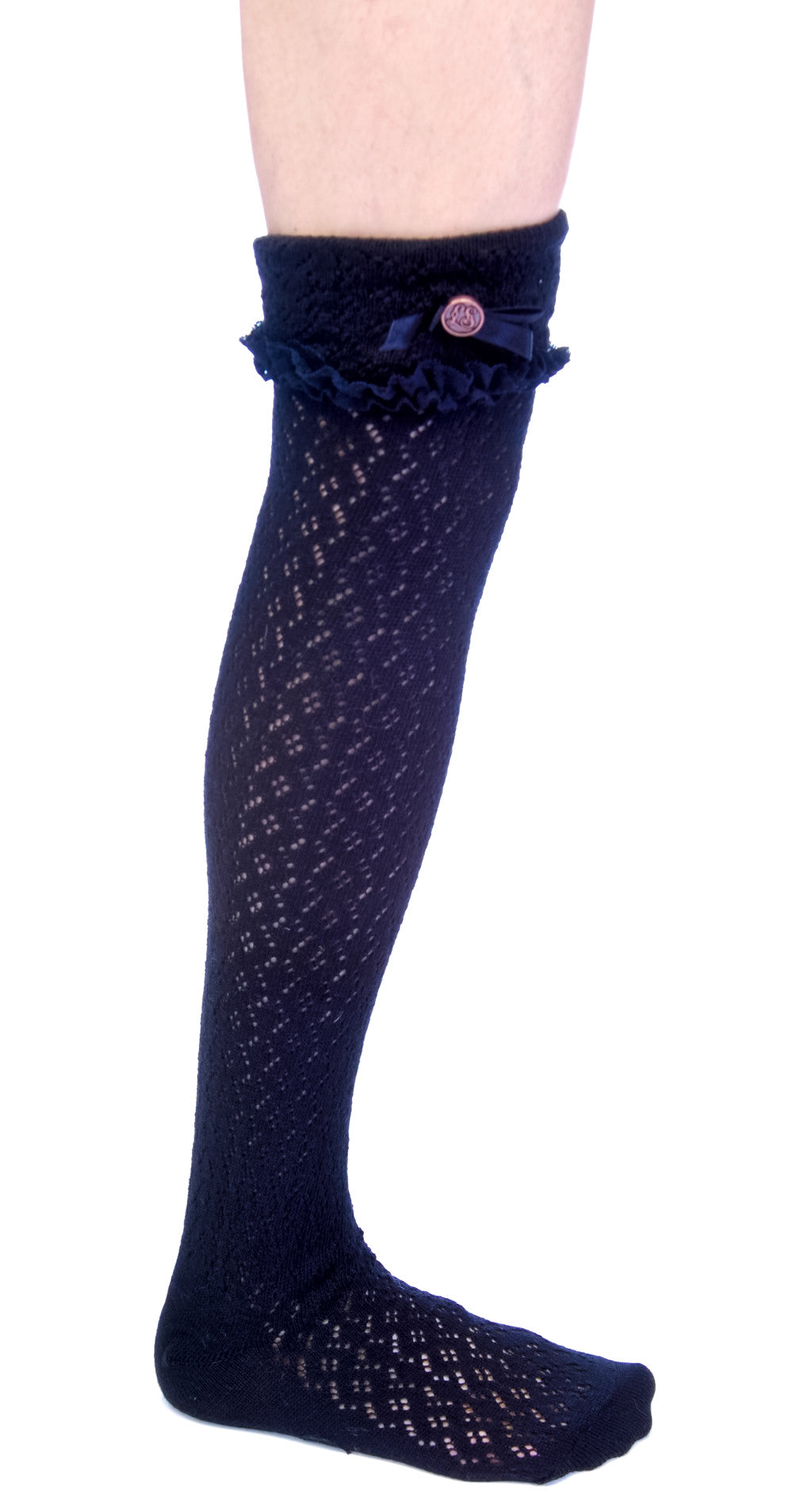 Ribbon Knee High Socks - Off White