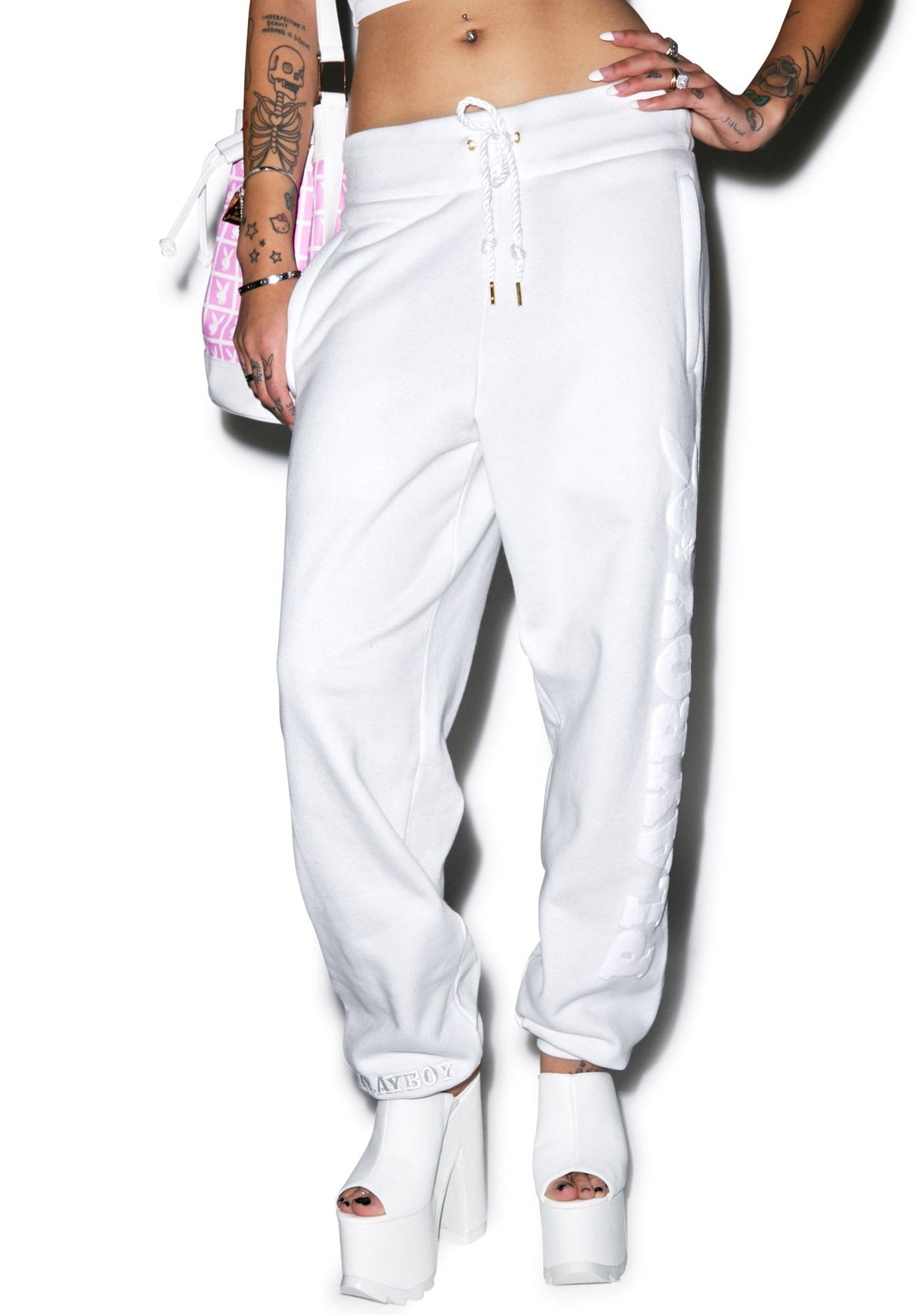 X Playboy Sweat Pants - Red