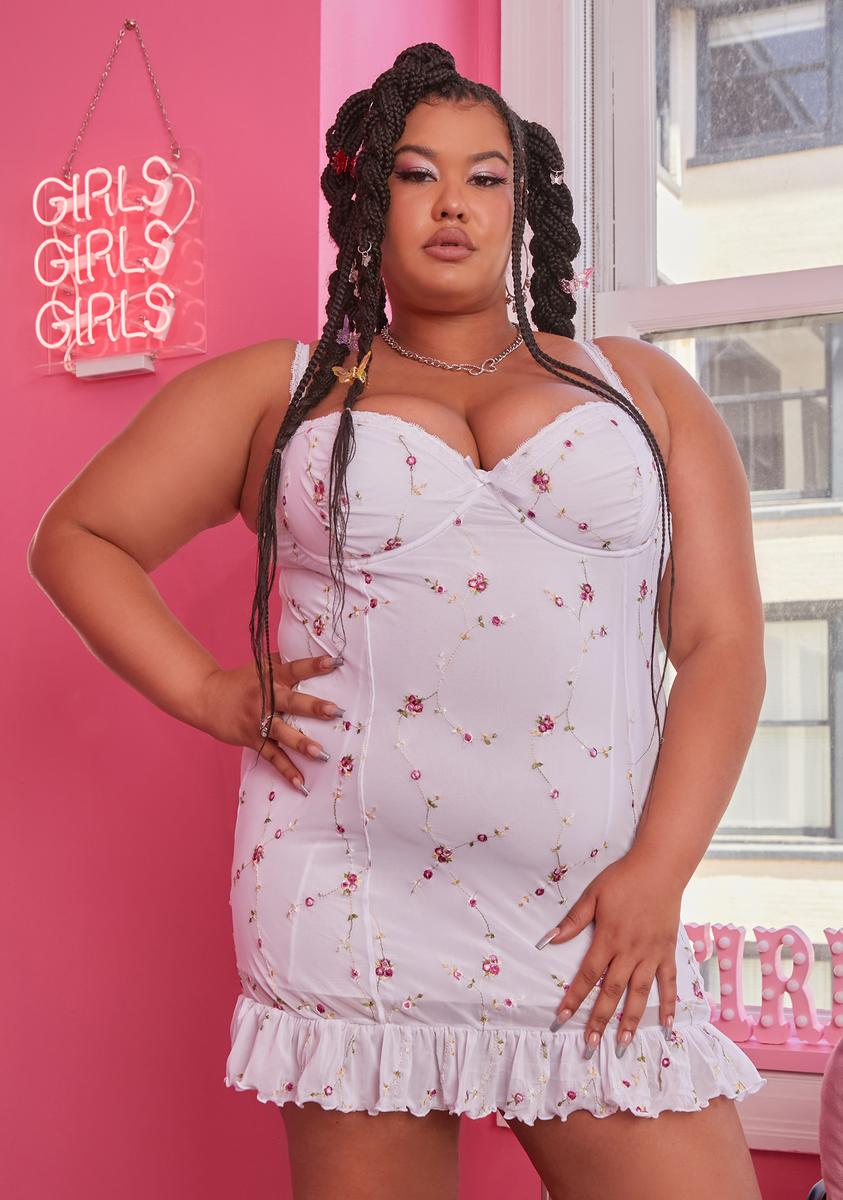 I'm Baby Mini Slip Dress - White