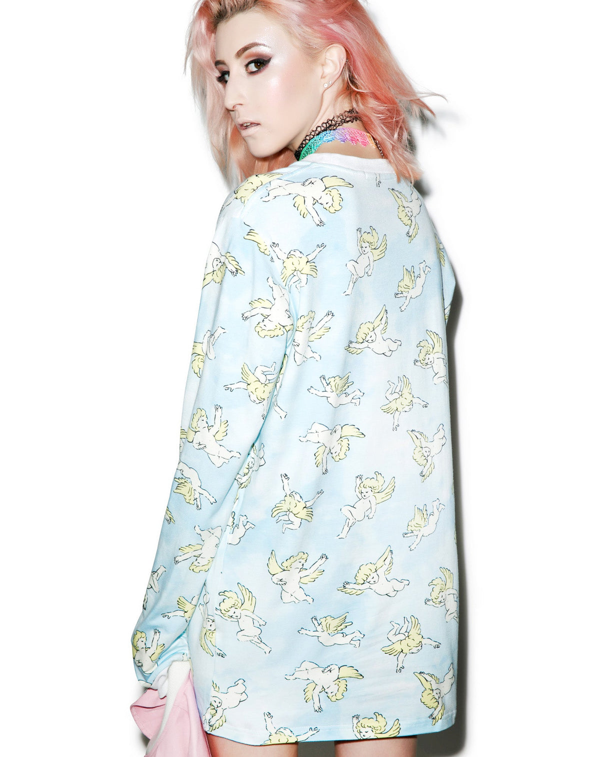 Risen Sky Long Sleeve Tee - Light Pink