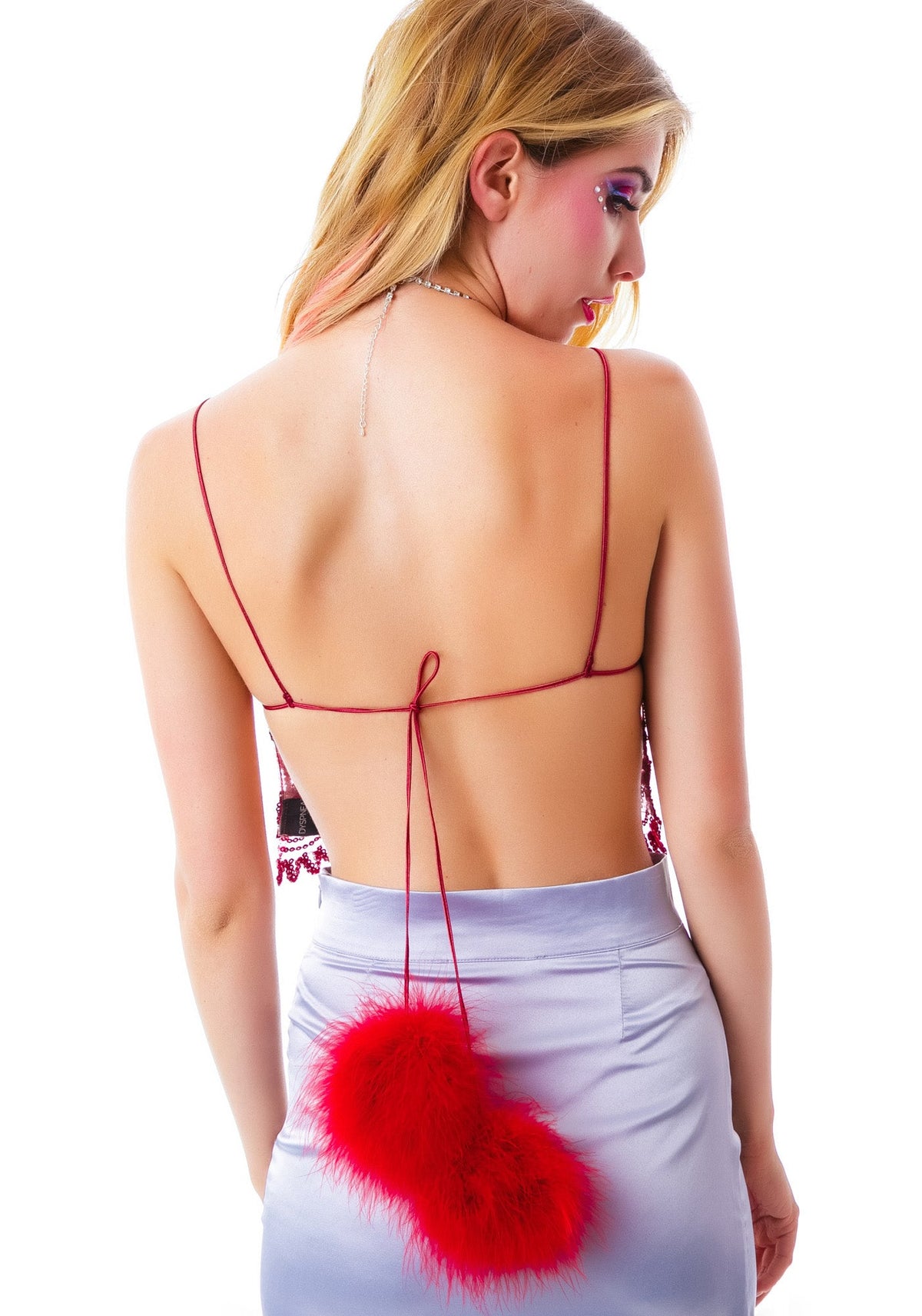 Flufftart Crop Top - Red