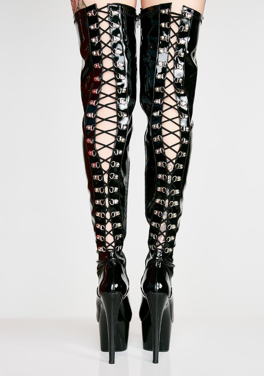Adore-3063 Platform Thigh High Boots-Black