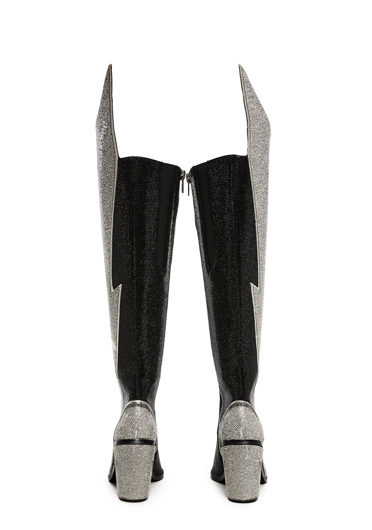 Sheriff Shine Knee High Boots - Noir Ziggy