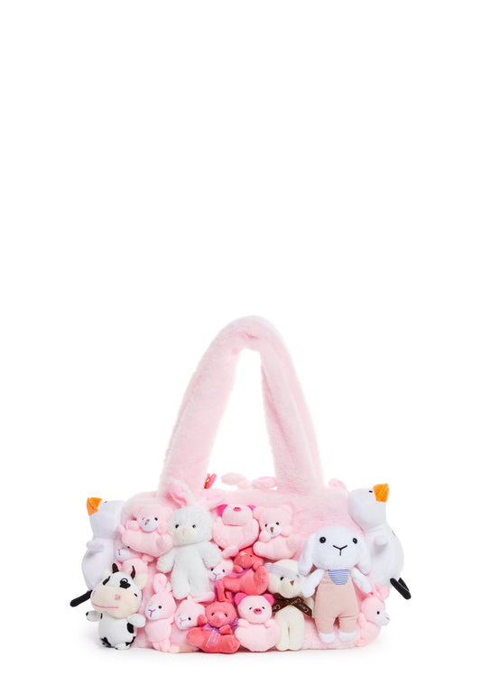 Fun N' Games Plush Tote - Pink