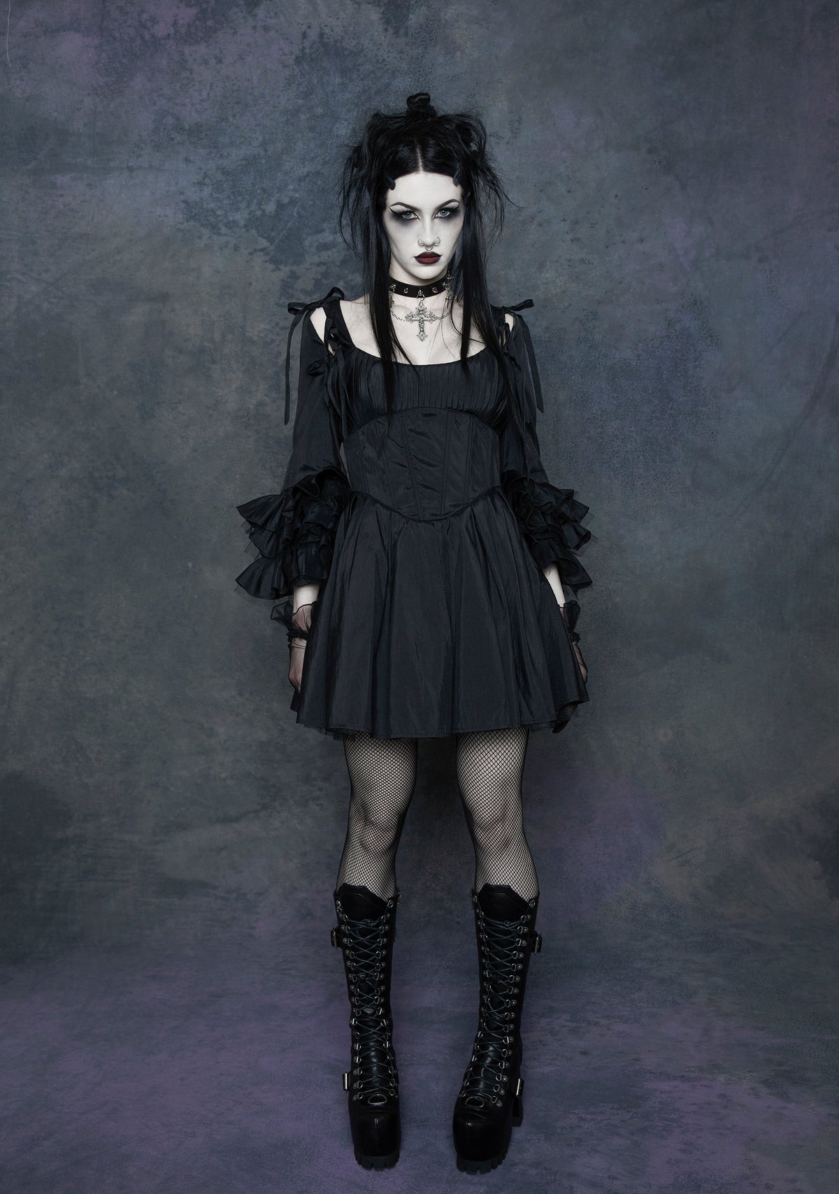 Haunted Hue Mini Dress - Black
